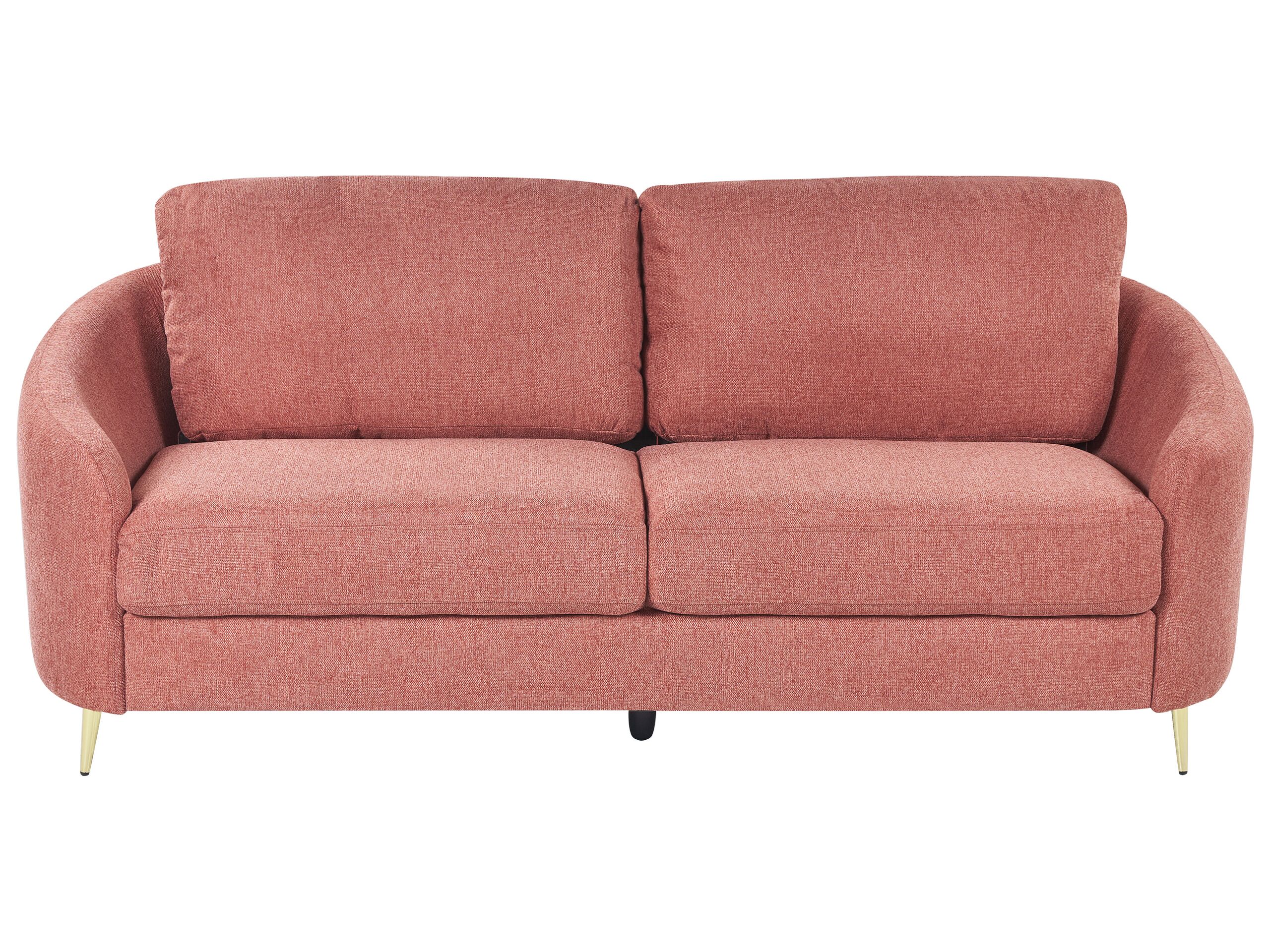 3 Seater Fabric Sofa Pink TROSA - Gemini Interiors