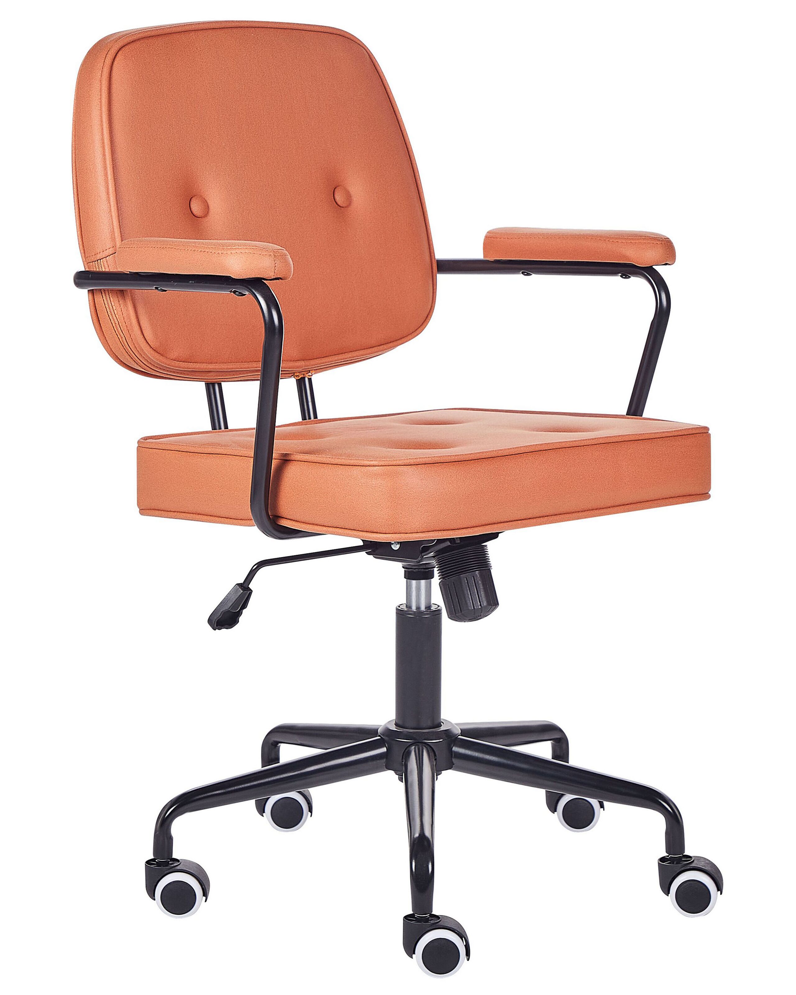 Faux Leather Desk Chair Orange PAWNEE - Gemini Interiors