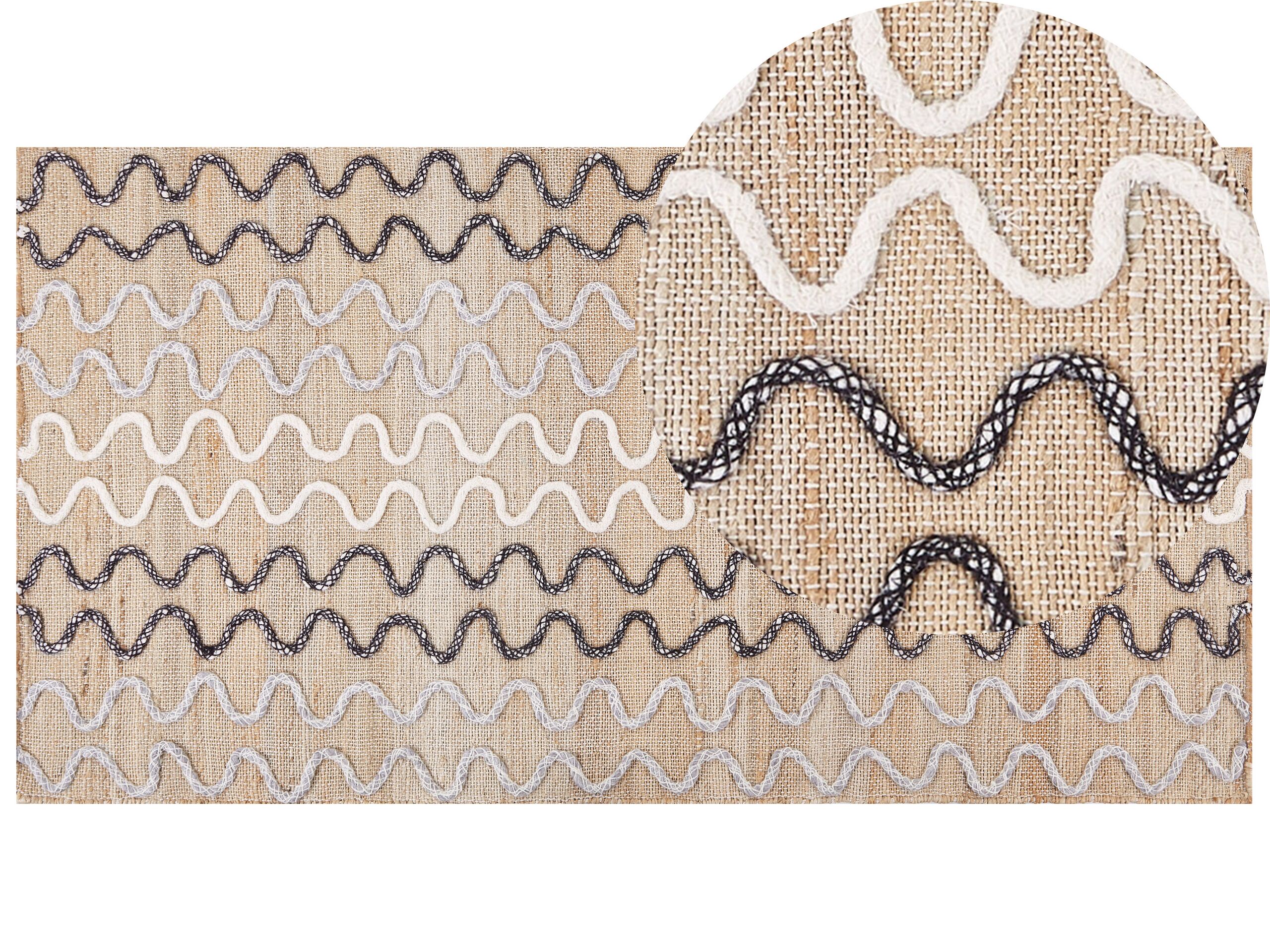Jute Area Rug 80x150cm Beige - Gemini Interiors