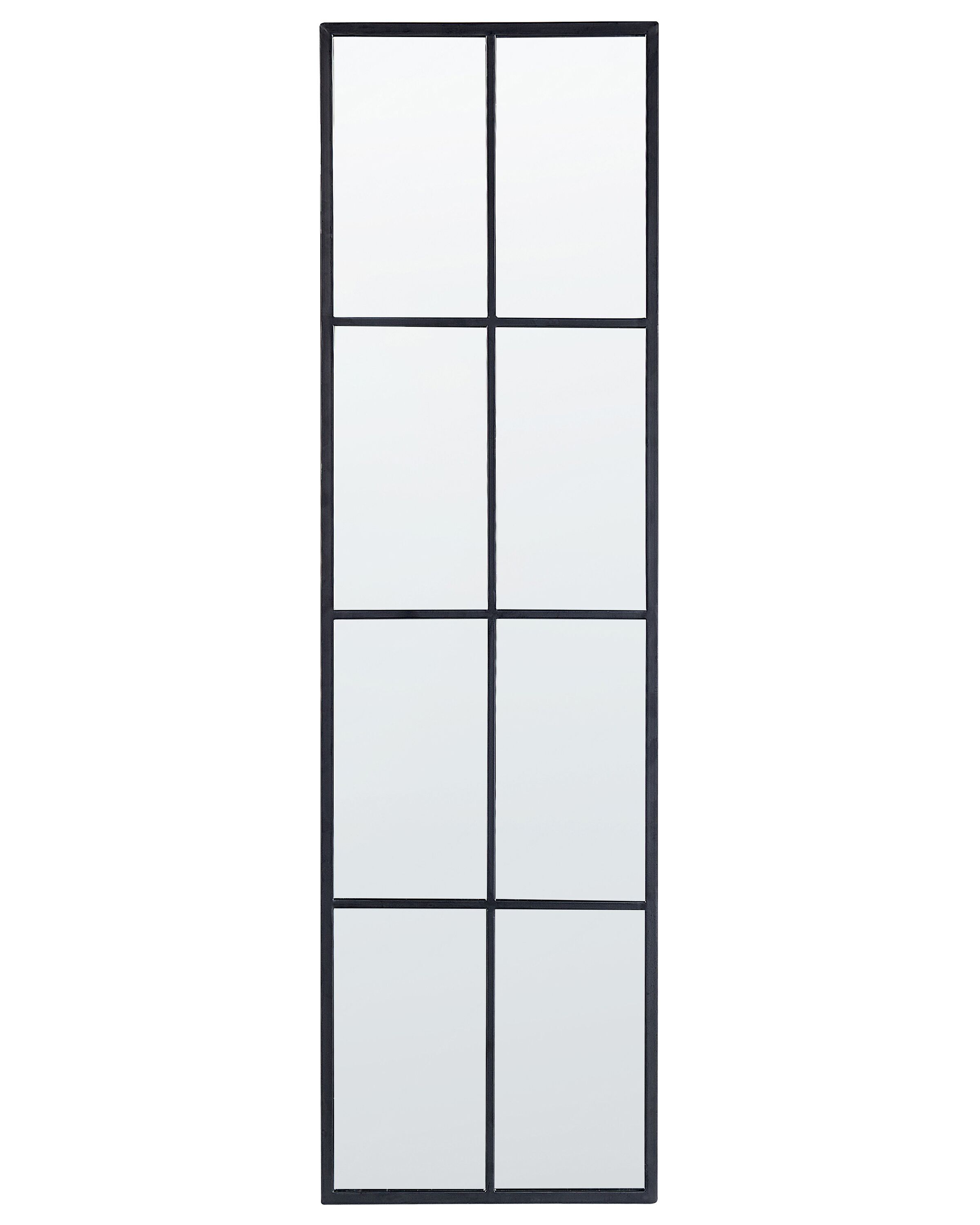 Metal Window Wall Mirror 38x132cm Black - Gemini Interiors