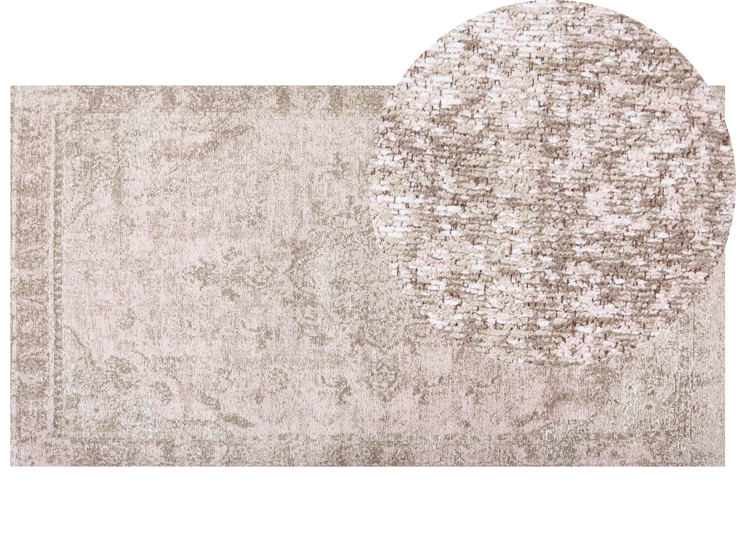 Cotton Area Rug 80x150cm Pink - Gemini Interiors