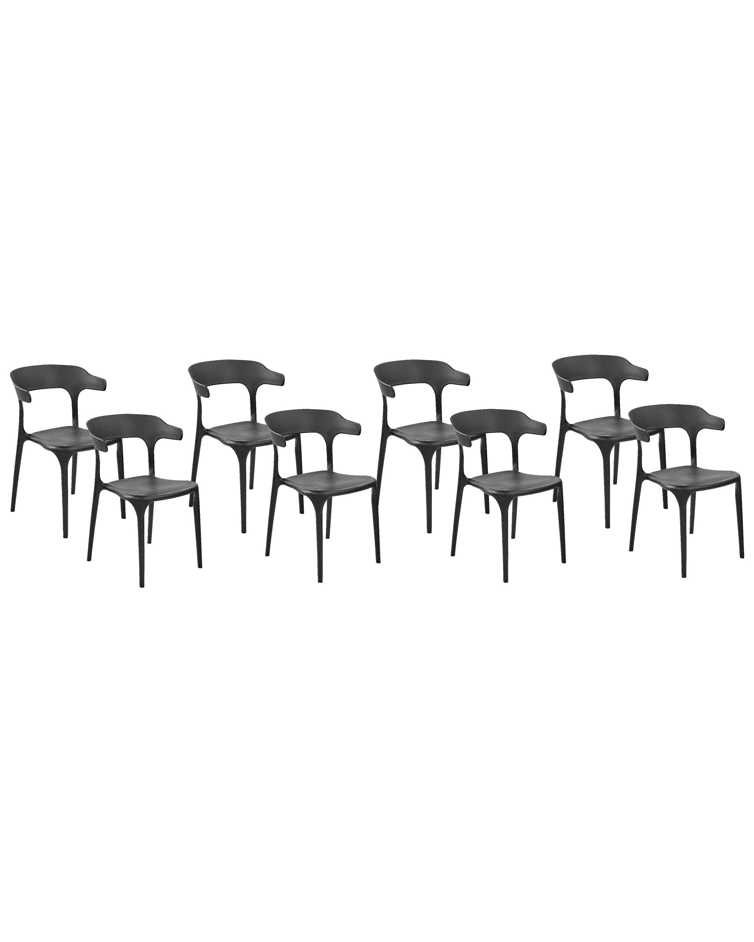 Set of 8 Dining Chairs Black GUBBIO - Gemini Interiors