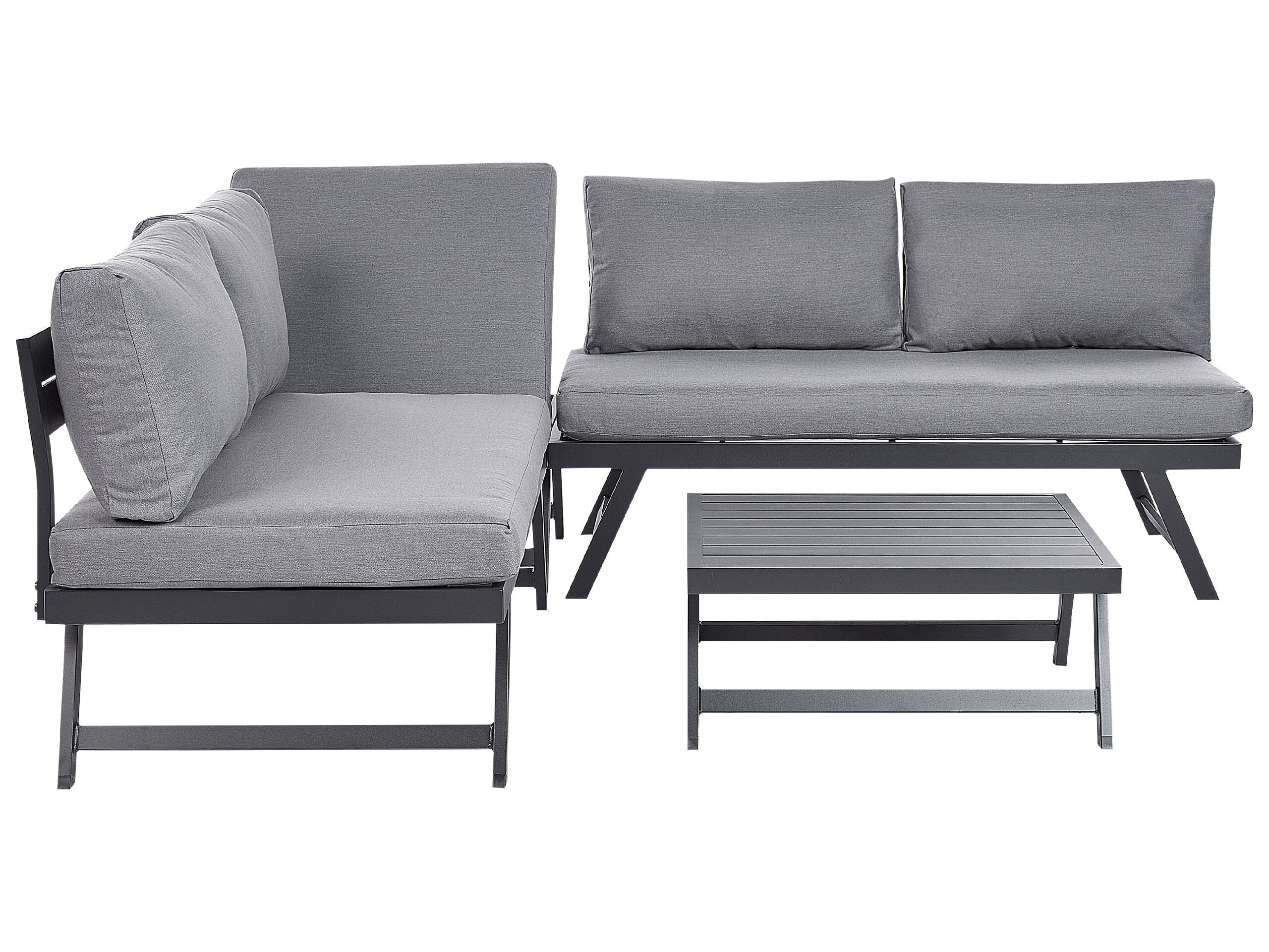 5 Seater Aluminium Garden Corner Sofa Set Grey COCCORINO - Gemini Interiors