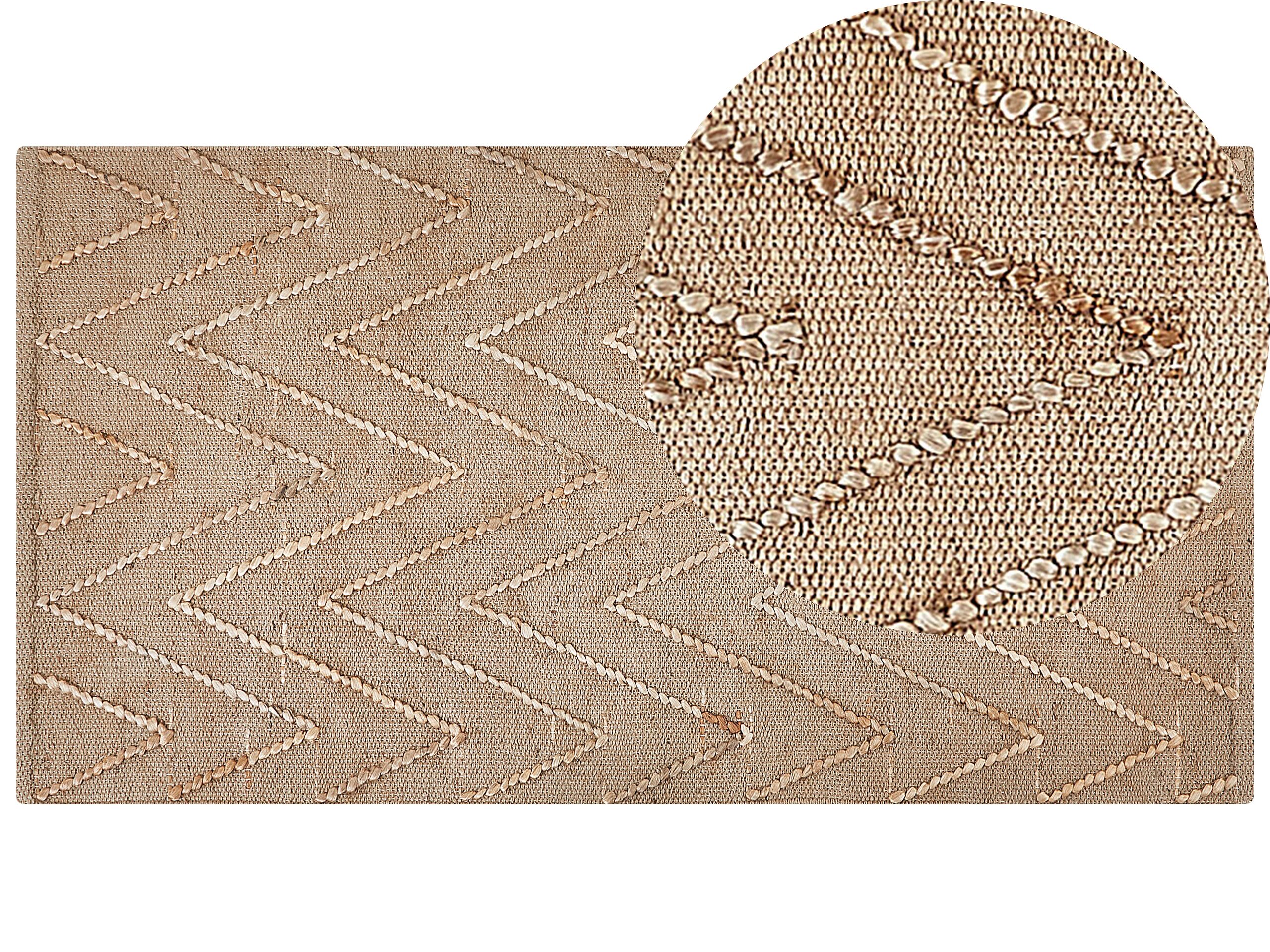 Jute Area Rug 80x150cm Beige - Gemini Interiors