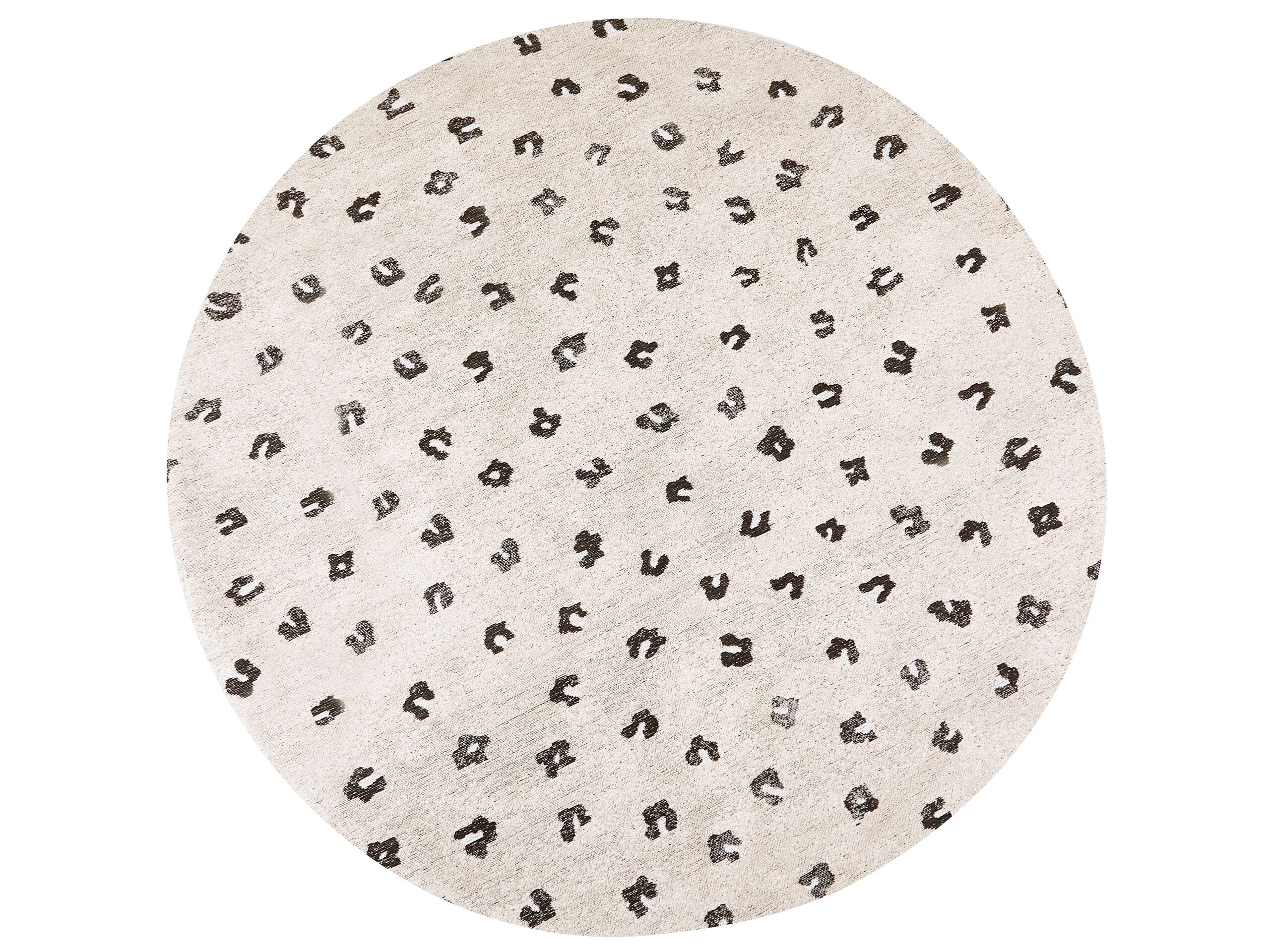 Round Cotton Area Rug 140cm Beige - Gemini Interiors