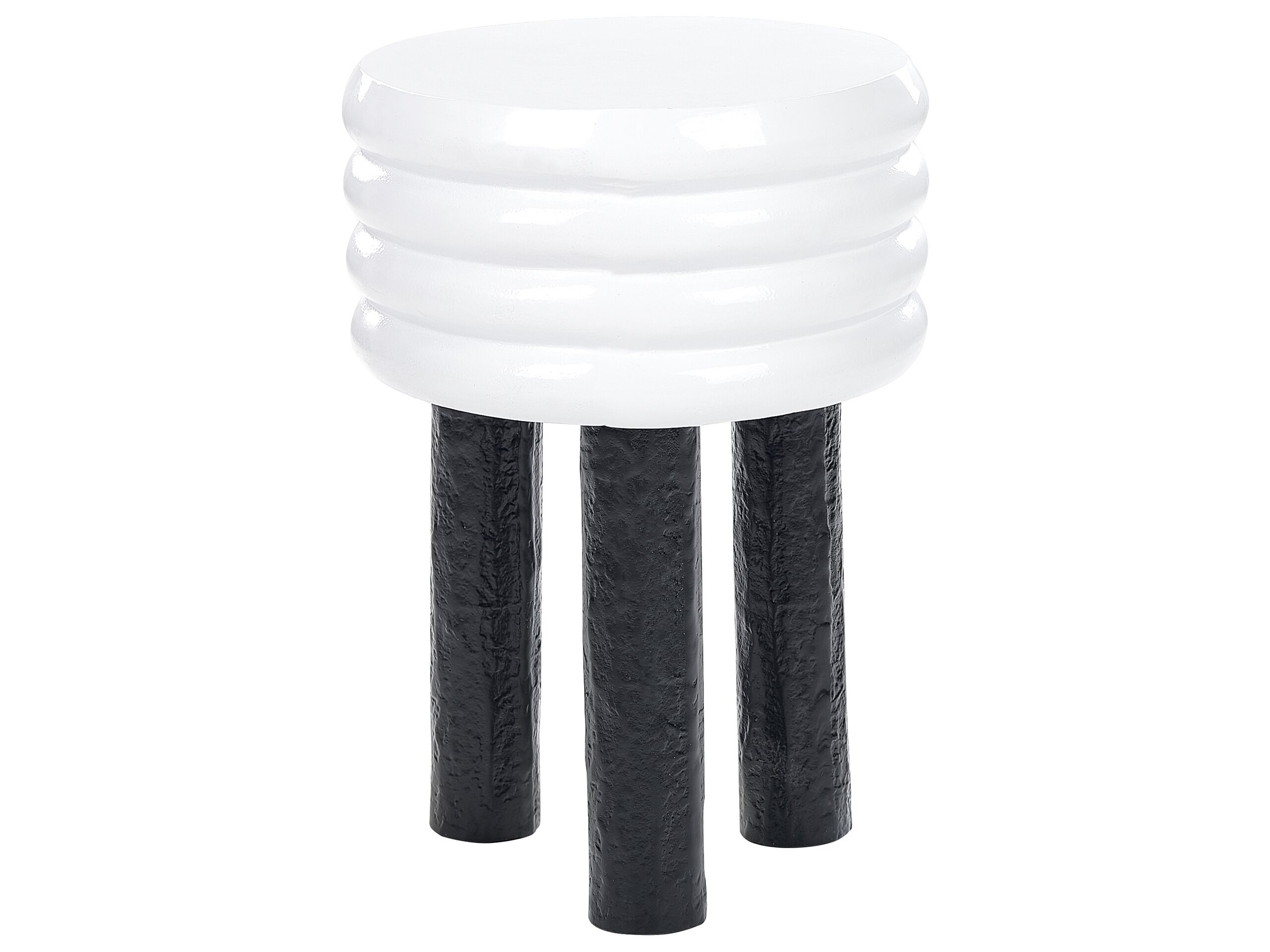 Metal Side Table White and Black KIKIWA - Gemini Interiors