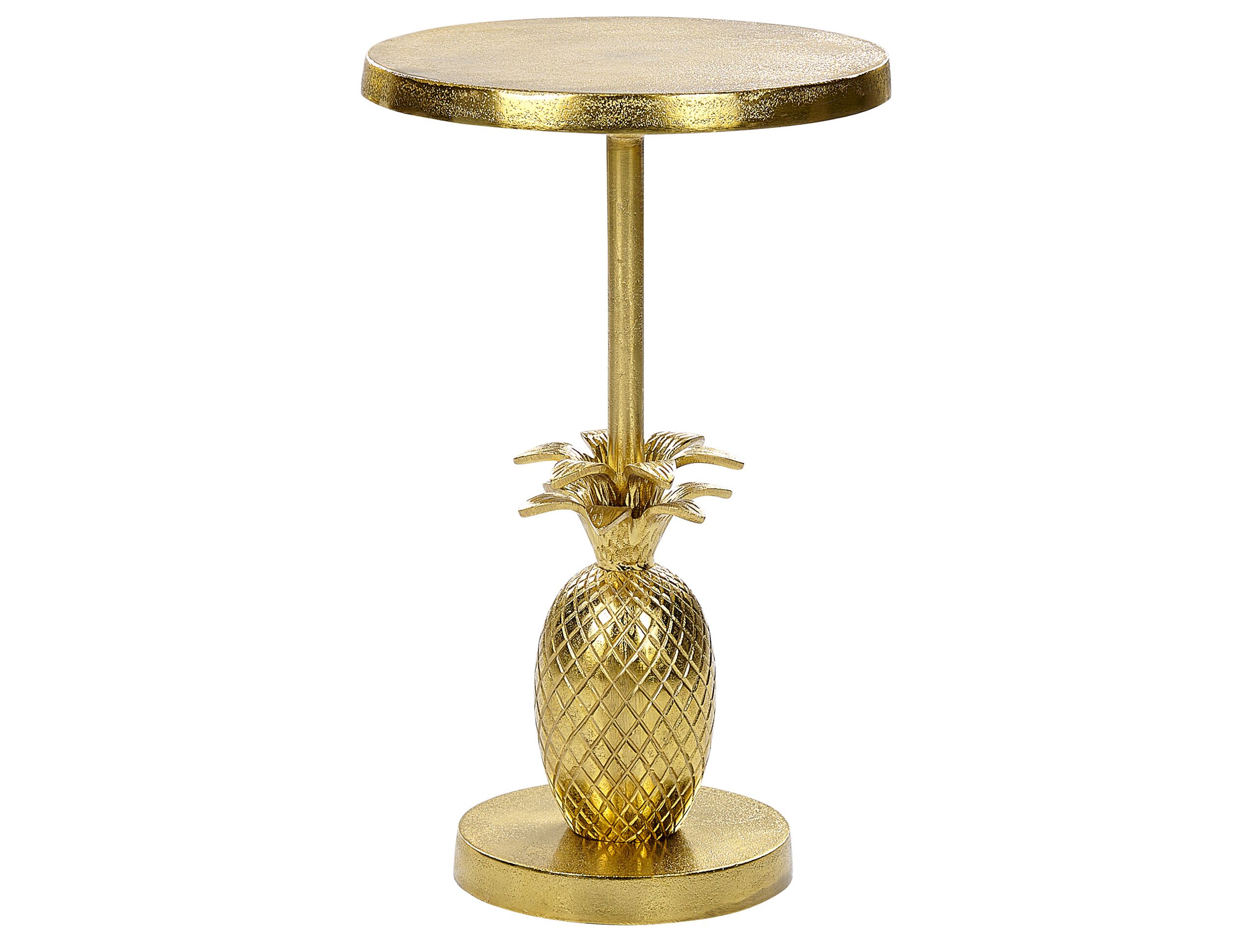 Metal Side Table with Pineapple Base Gold PANNOUVRE - Gemini Interiors