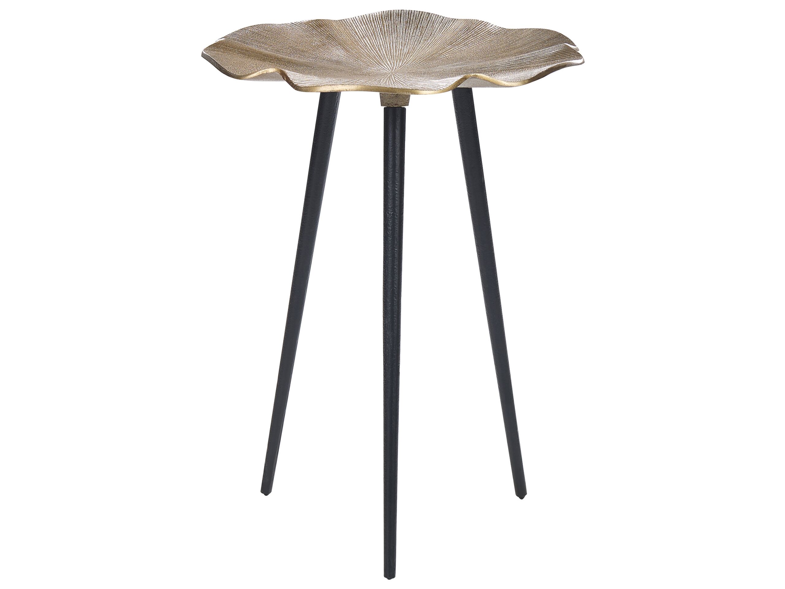 Metal Side Table Gold with Black PUDUR - Gemini Interiors