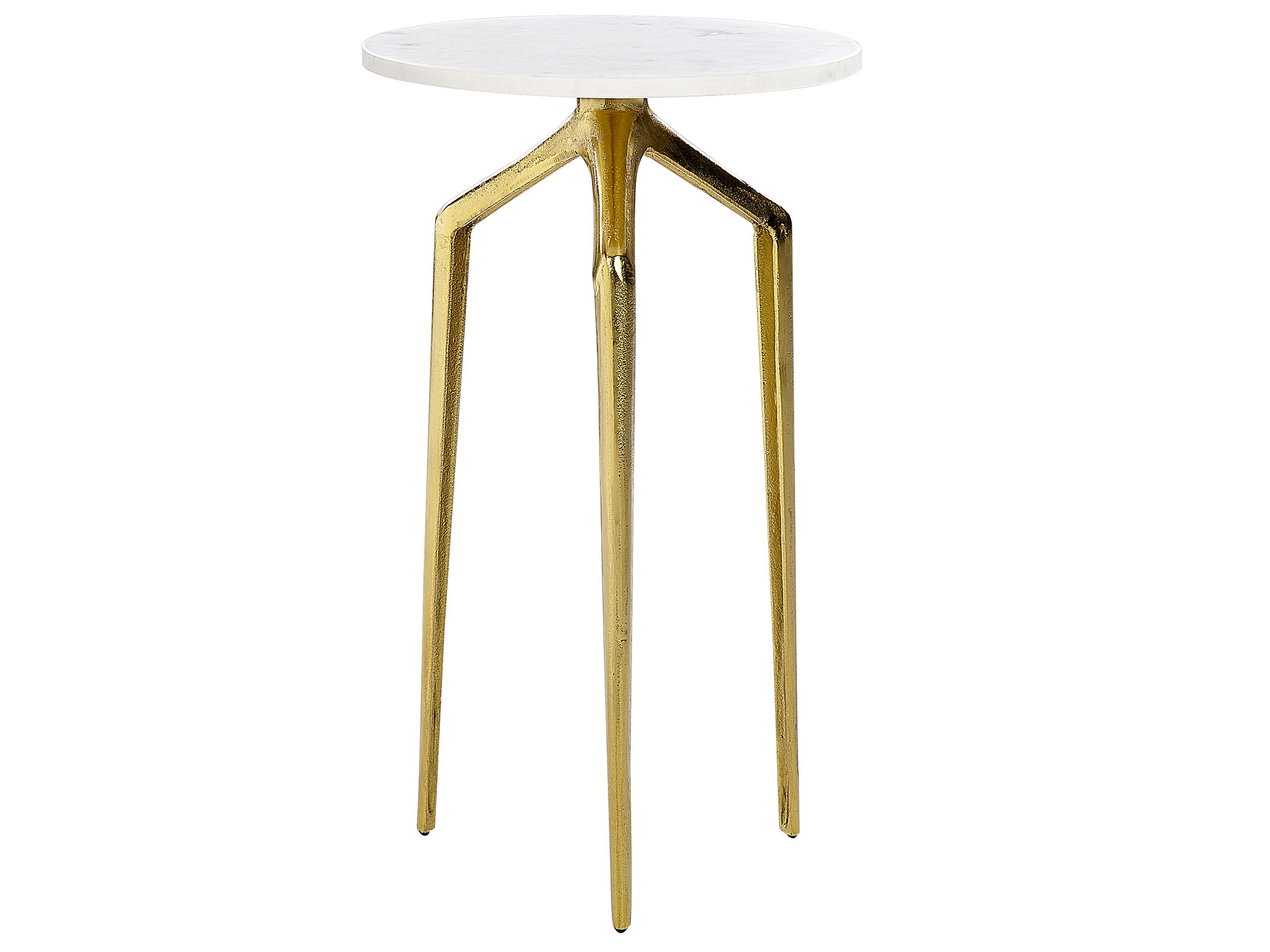 Side Table White Marble with Gold TILPA - Gemini Interiors