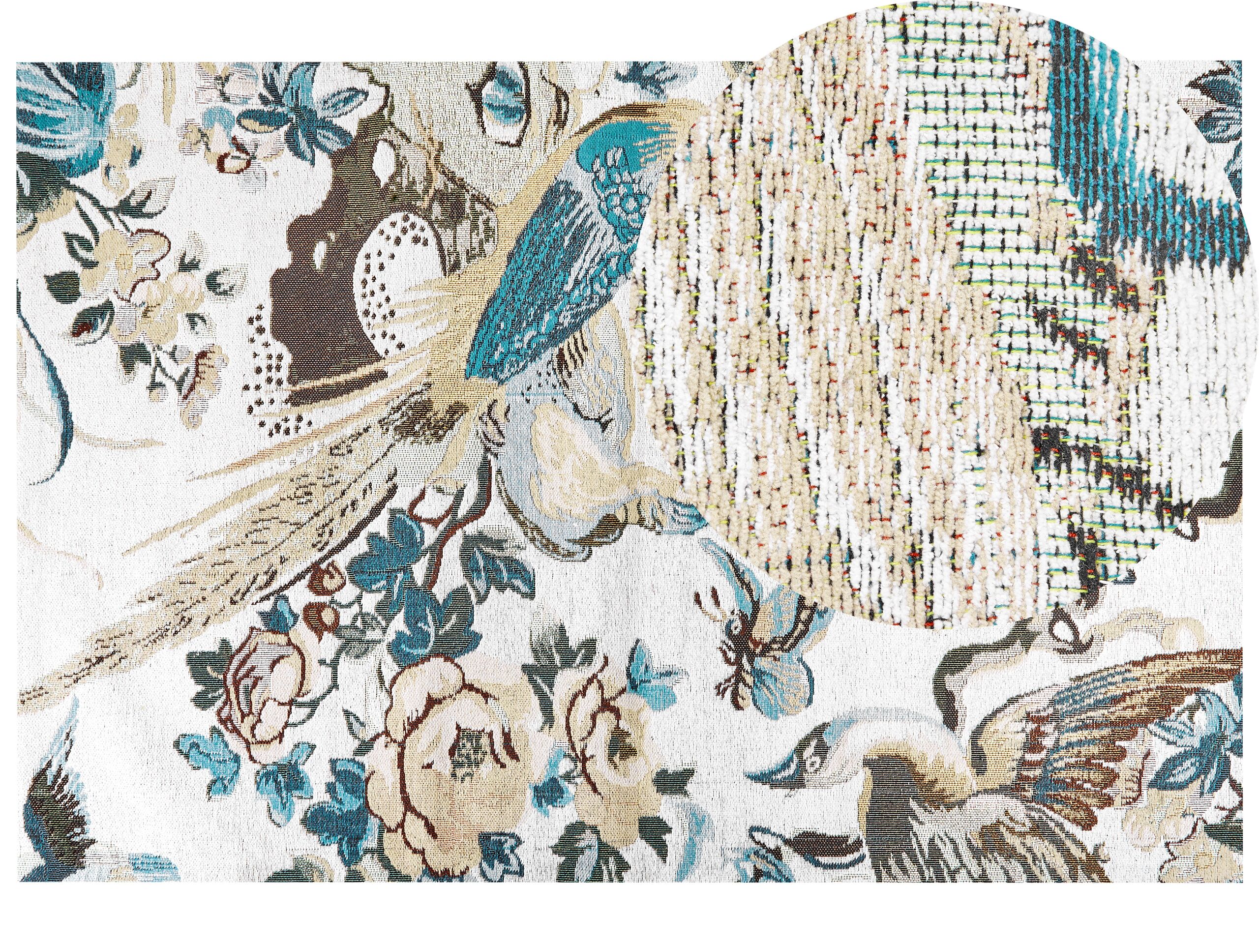 Cotton Area Rug Birds Motif 200x300cm Multicolour - Gemini Interiors