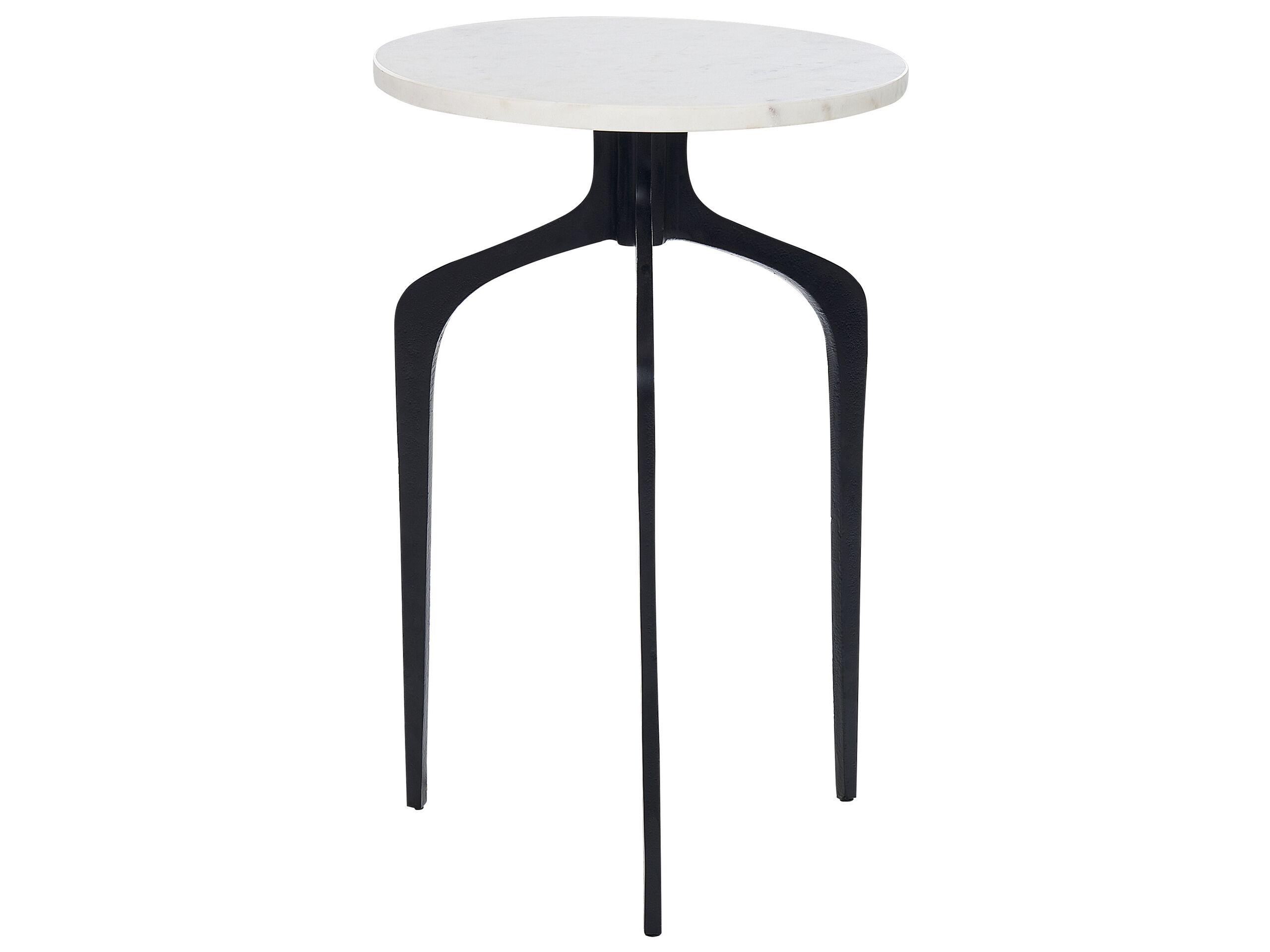 Side Table White Marble with Black TIHOI - Gemini Interiors