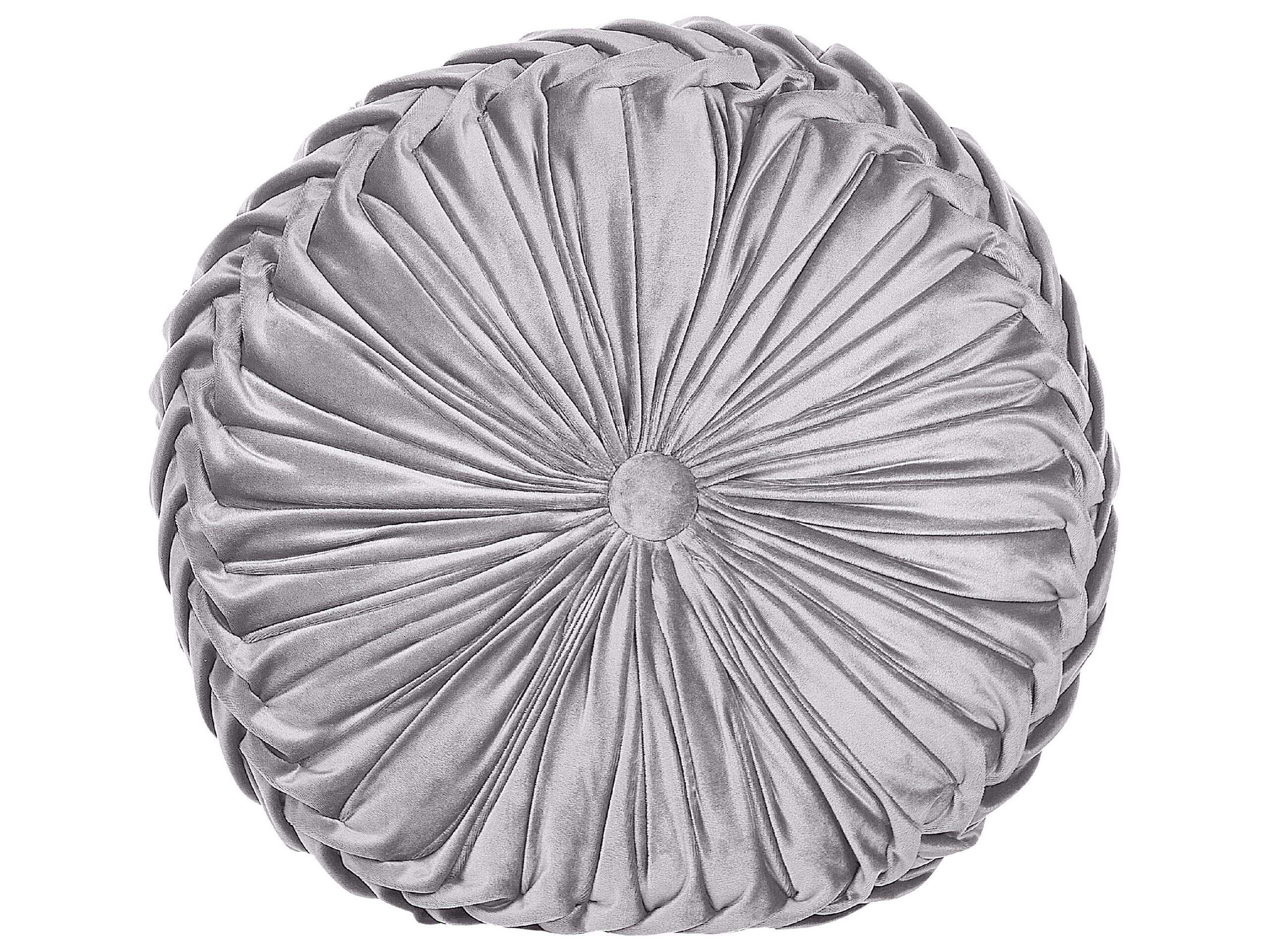 Velvet Cushion with Pleats 40cm Grey - Gemini Interiors