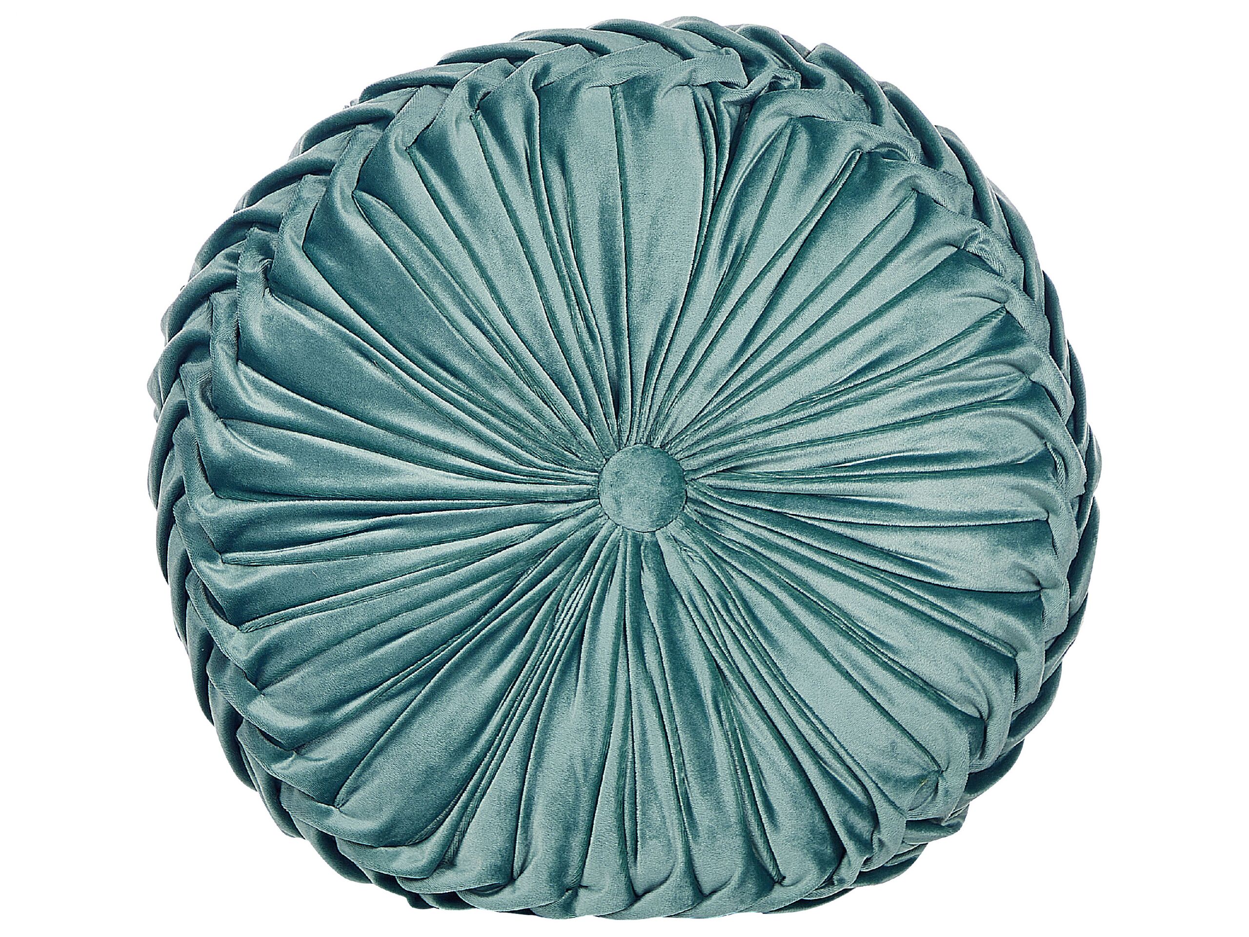 Velvet Cushion with Pleats 40cm Teal - Gemini Interiors