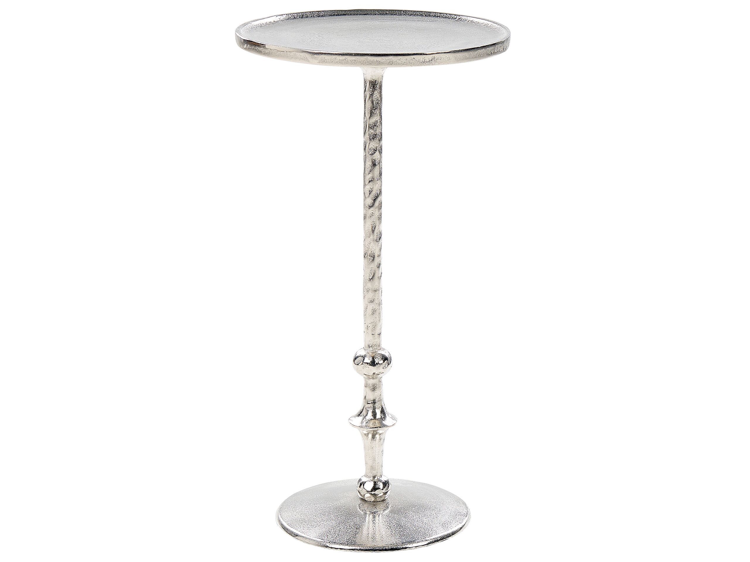 Metal Side Table Silver MEDA - Gemini Interiors