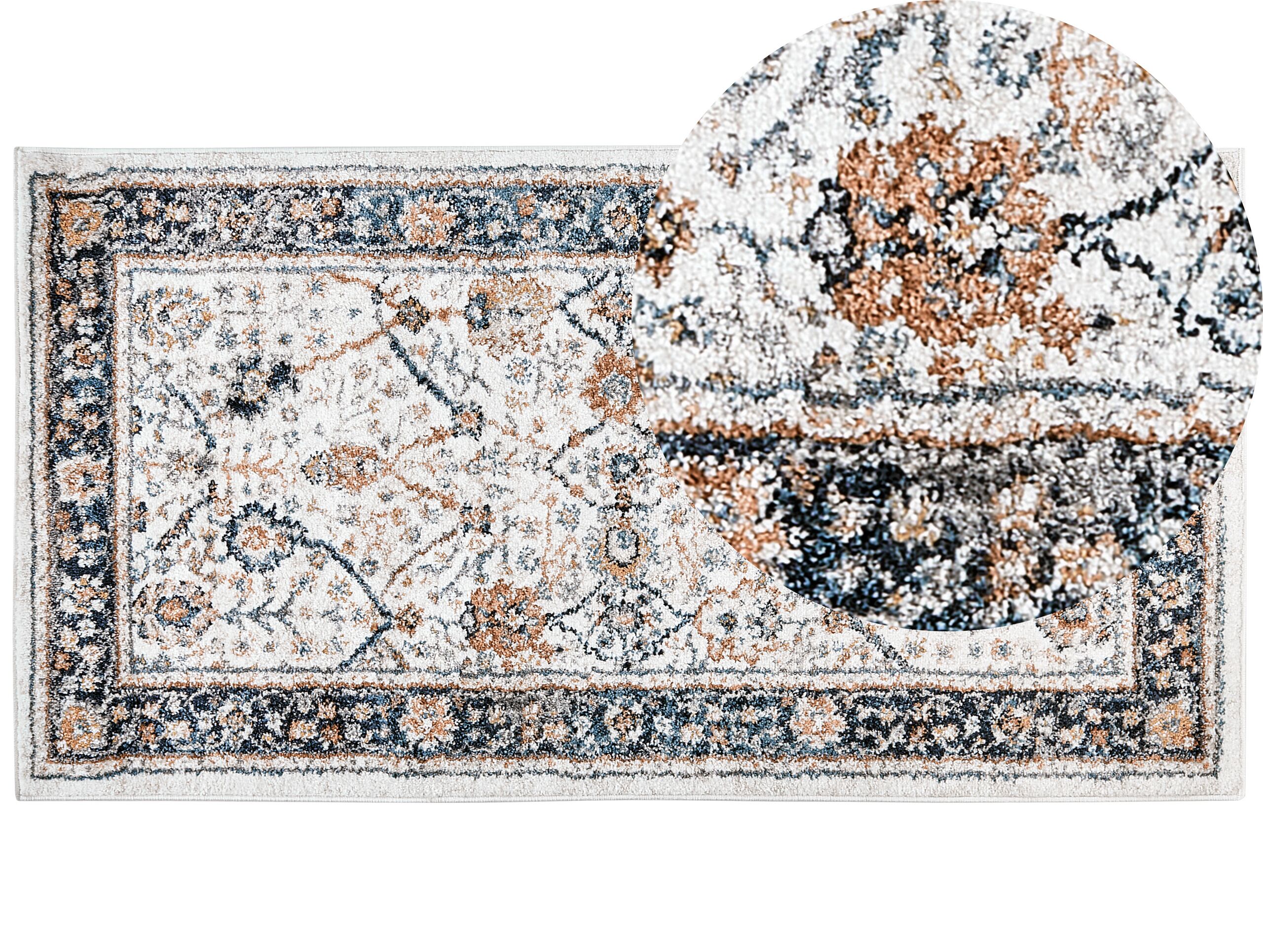 Area Rug 80x150cm Beige and Blue - Gemini Interiors