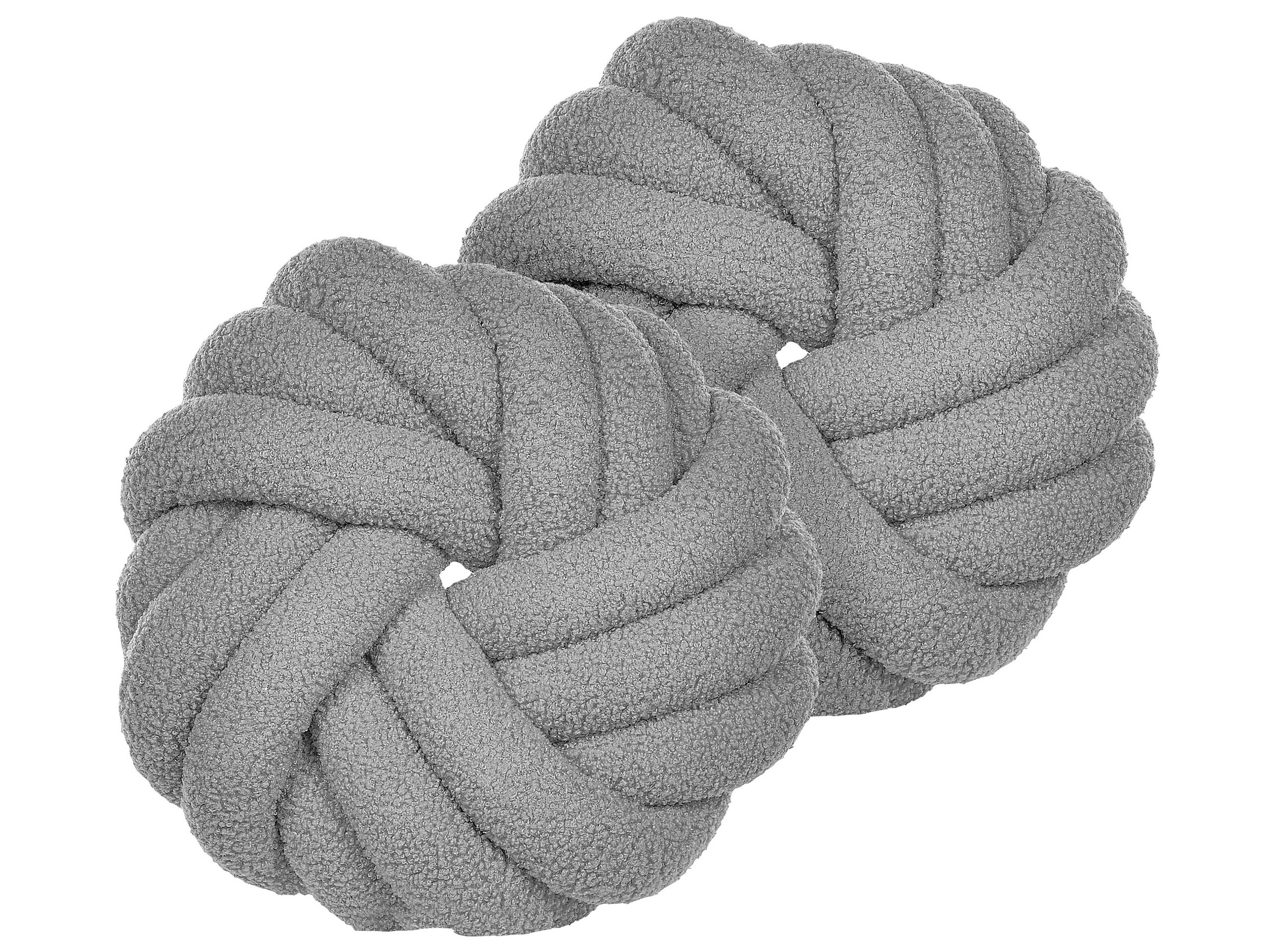 Set of 2 Boucle Knot Cushions 31x31cm Grey - Gemini Interiors