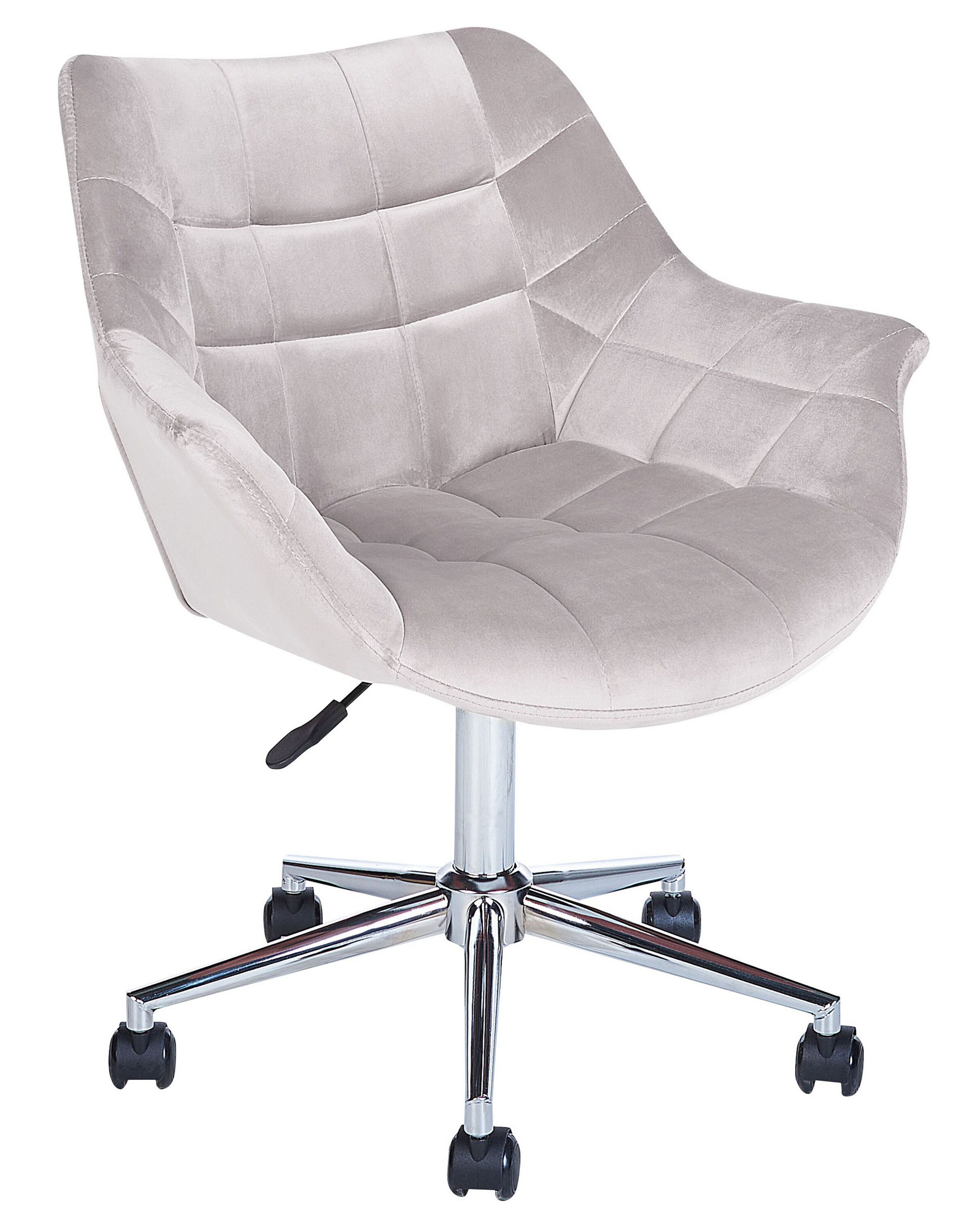 Velvet Desk Chair Grey LABELLE - Gemini Interiors