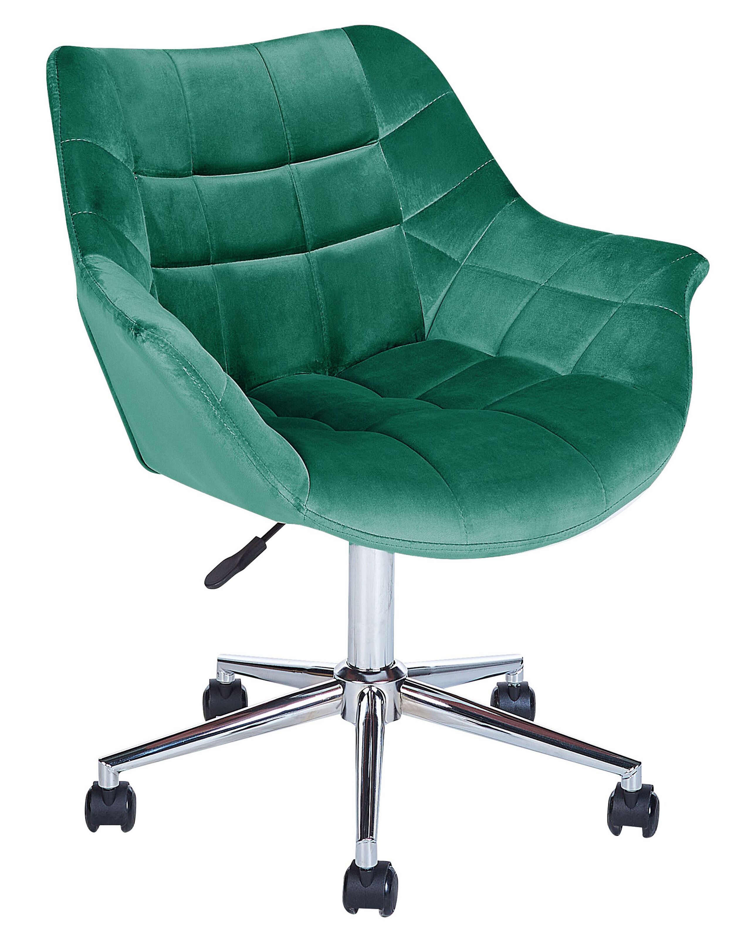Velvet Desk Chair Green LABELLE - Gemini Interiors