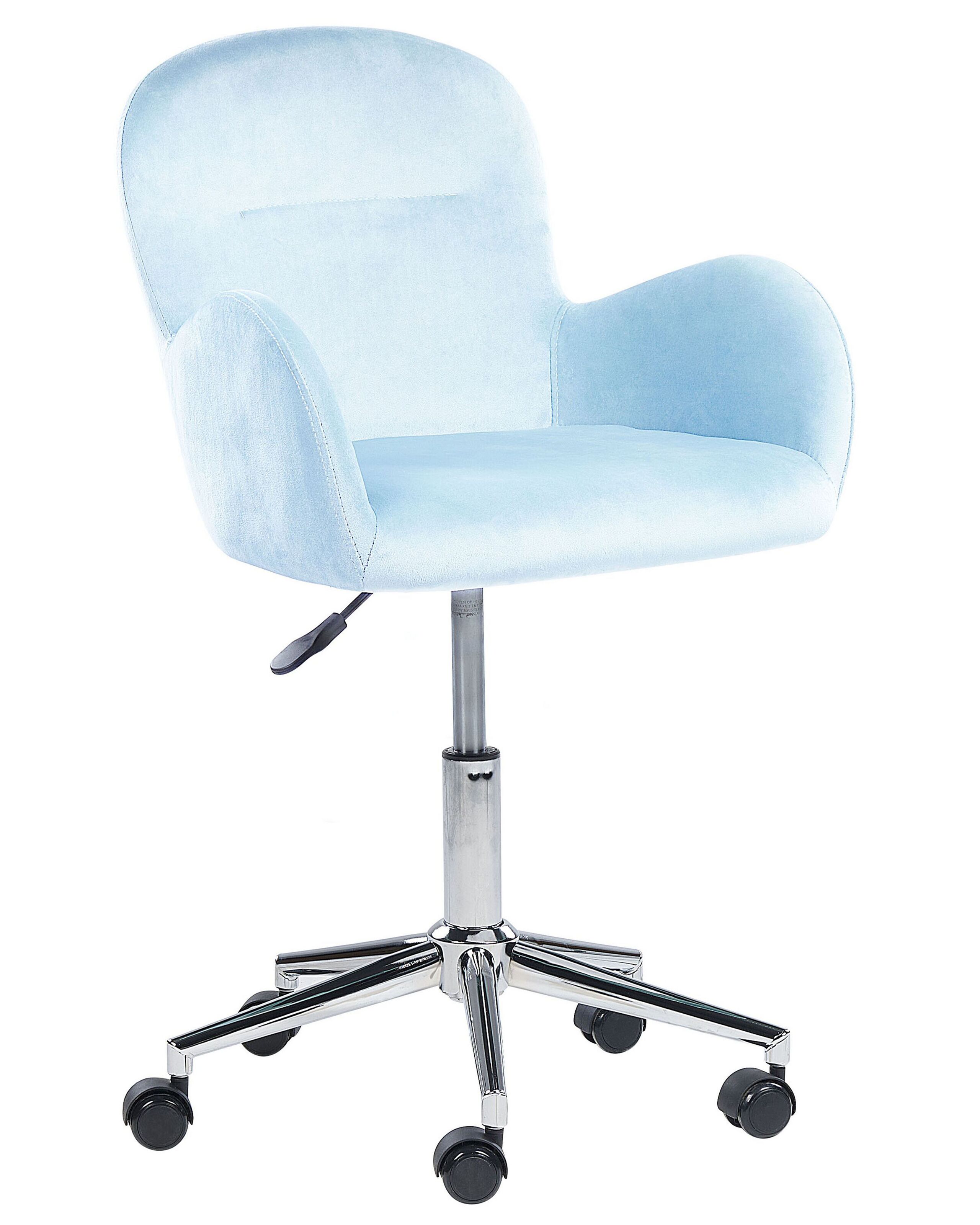 Velvet Desk Chair Light Blue PRIDDY - Gemini Interiors
