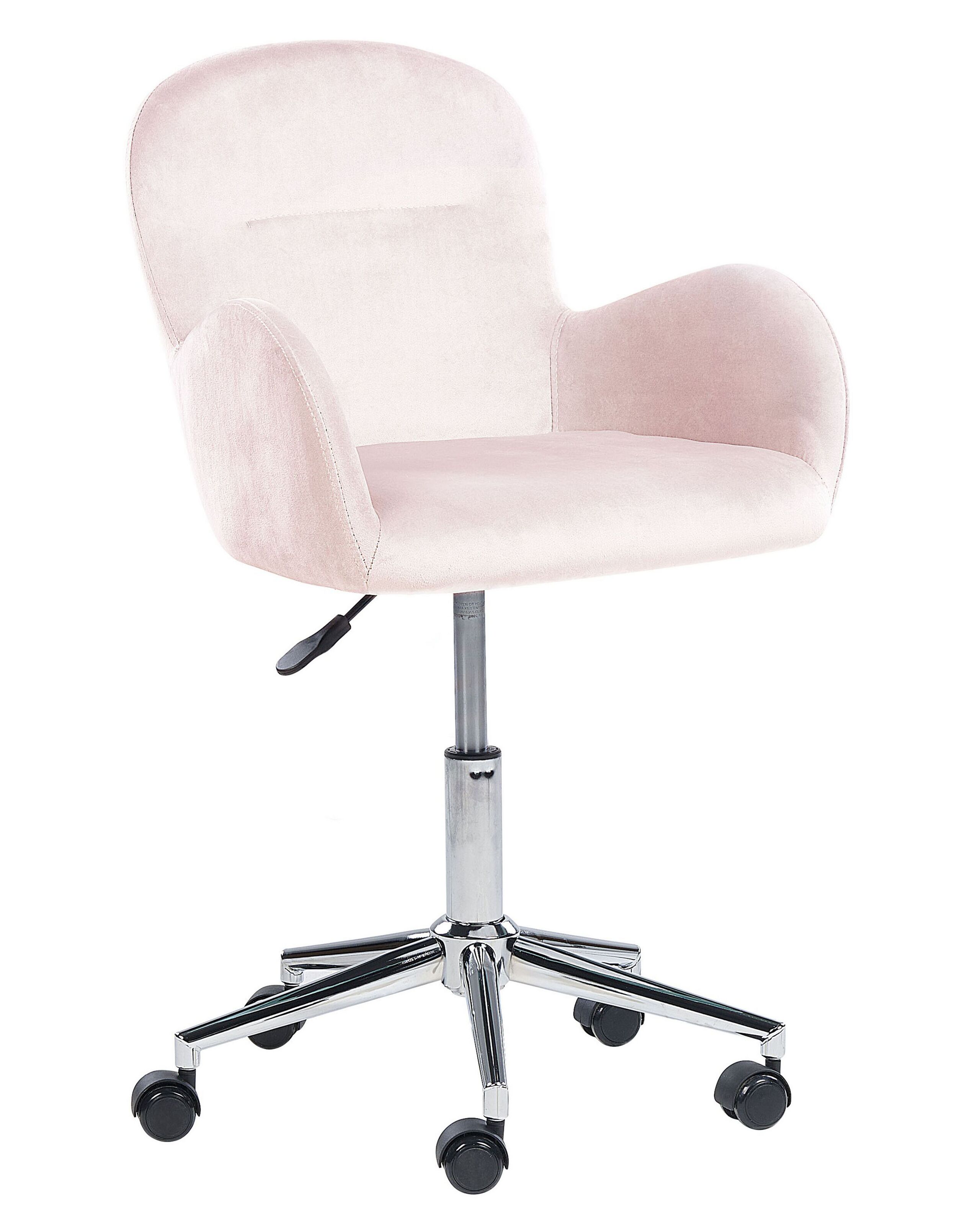 Velvet Desk Chair Pink PRIDDY - Gemini Interiors