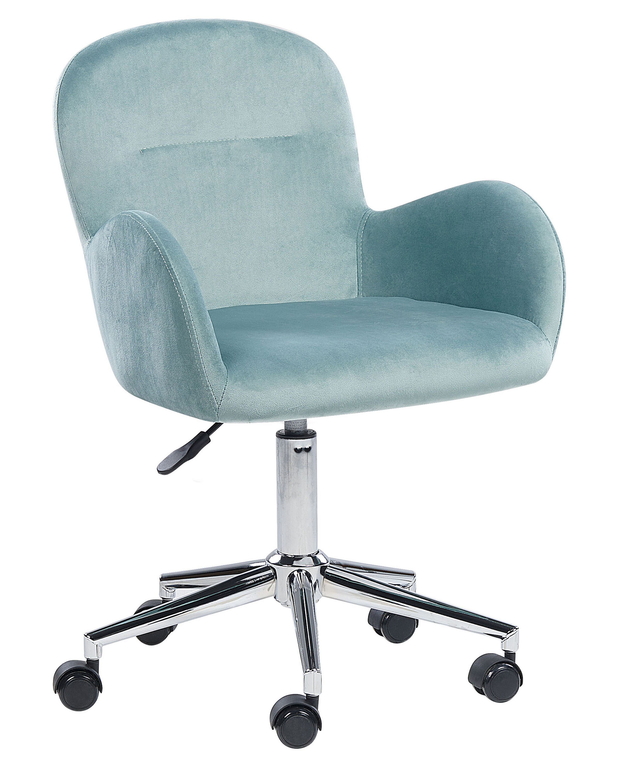 Velvet Desk Chair Mint Green PRIDDY - Gemini Interiors