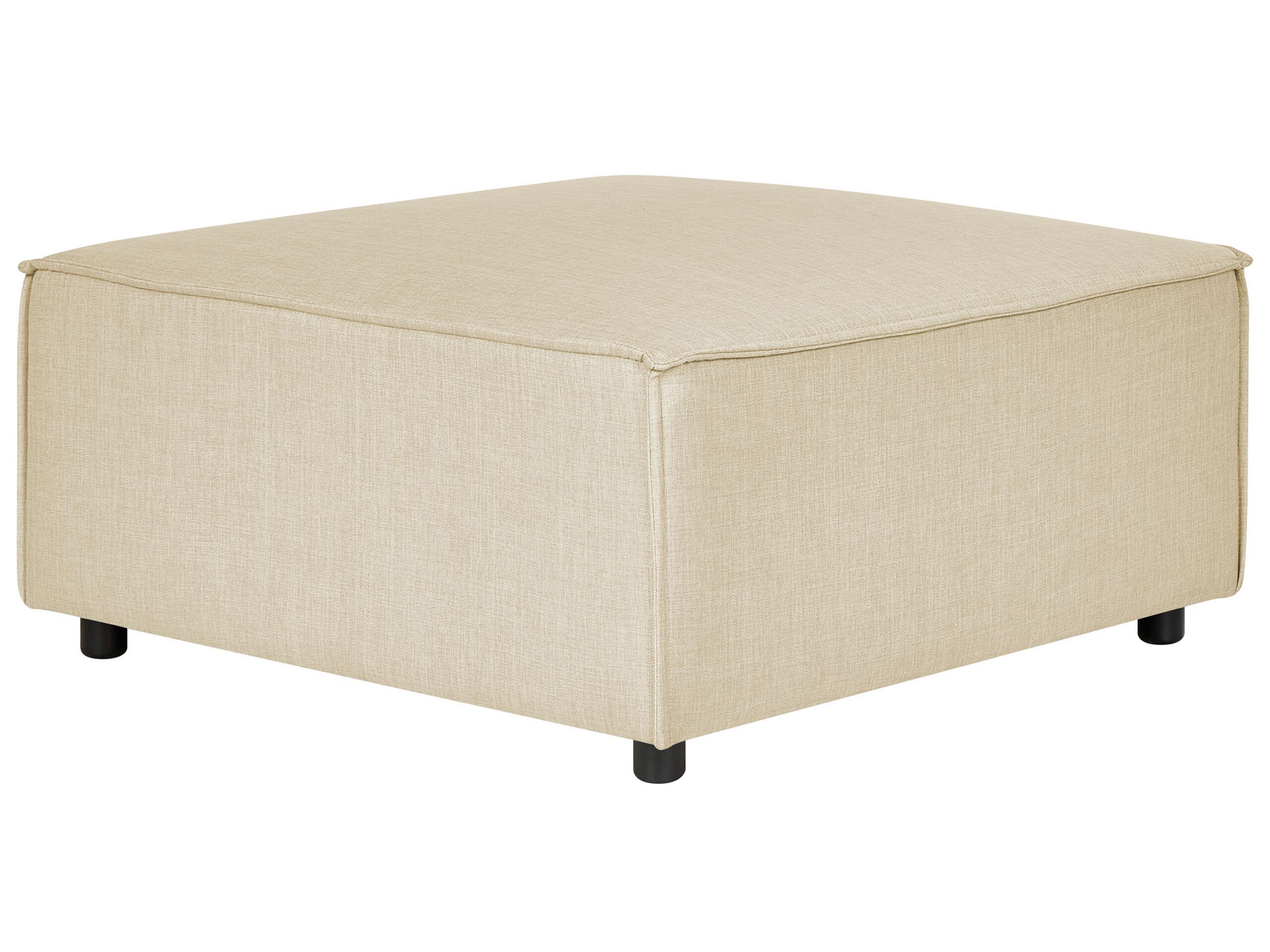 Linen Ottoman Beige APRICA - Gemini Interiors
