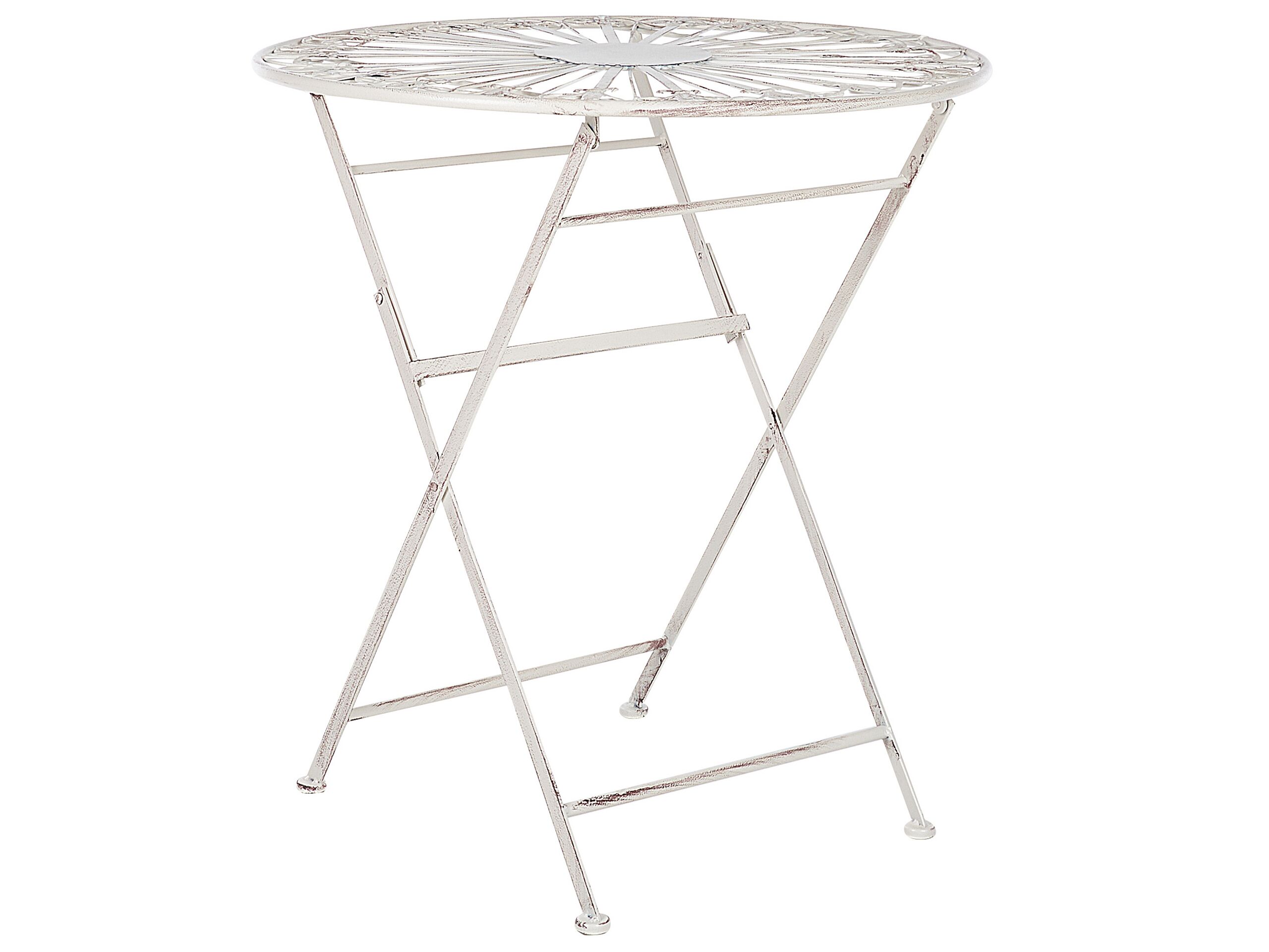 Metal Garden Bistro Table Ã ̧ 70 cm Off-White SCAFA - Gemini Interiors