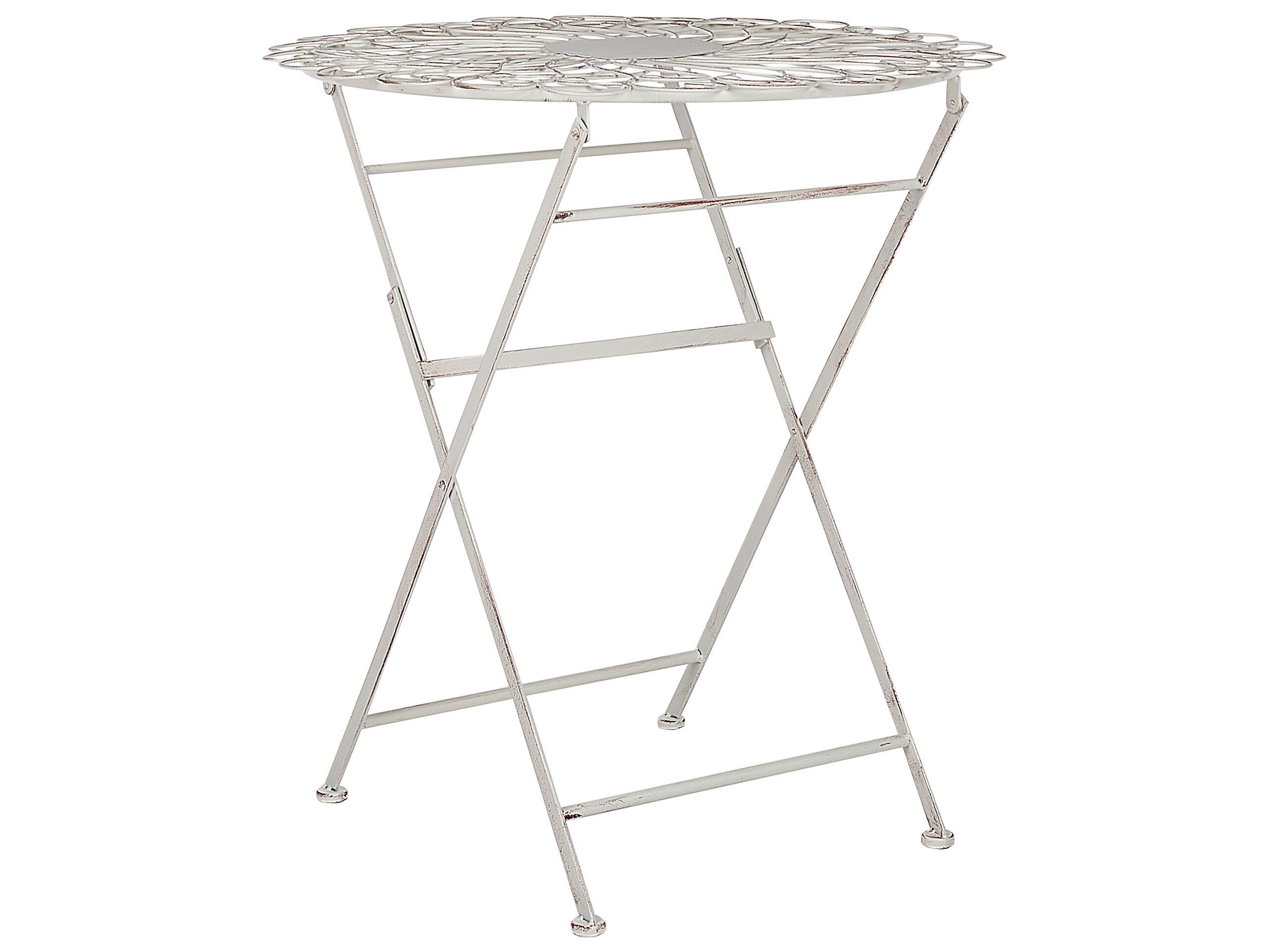 Metal Garden Bistro Table Ã ̧ 70 cm Off-White STIFFE - Gemini Interiors