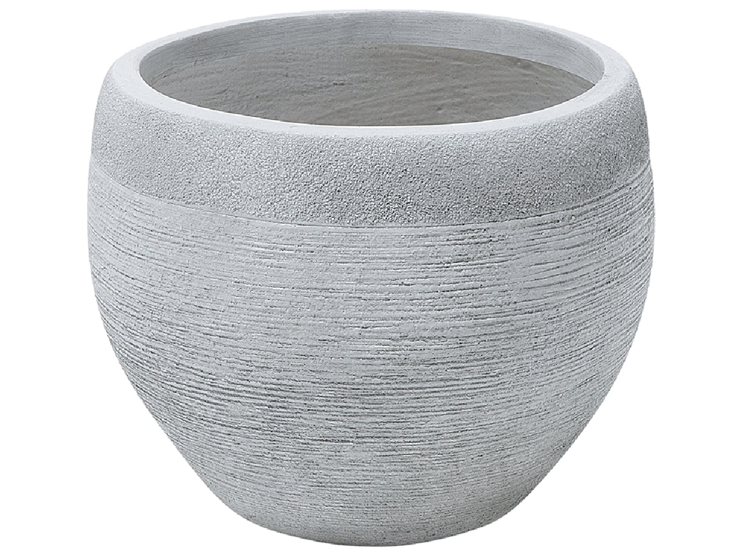 Stone Plant Pot 38x38x30 cm White ZAKROS - Gemini Interiors
