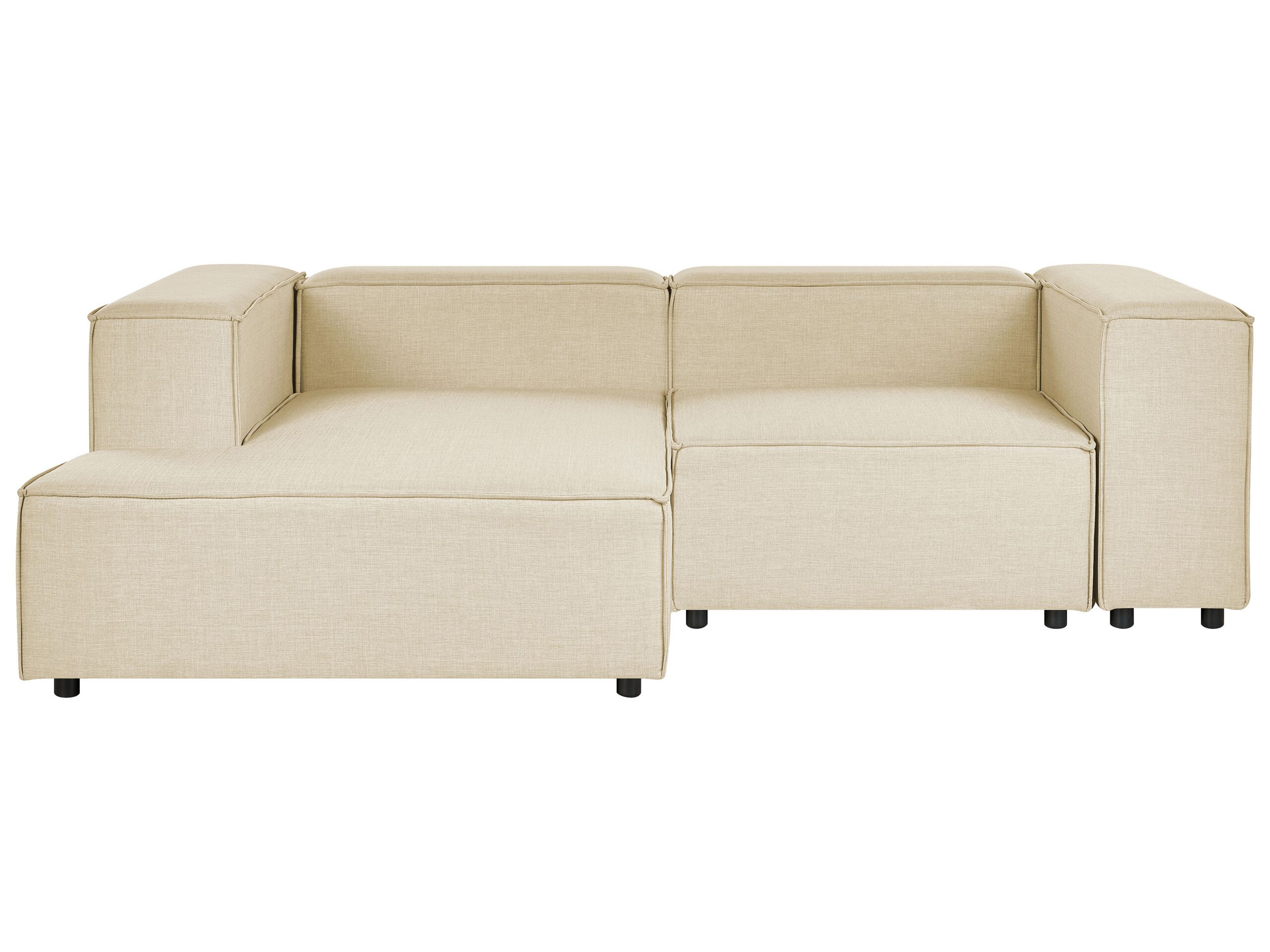 Right Hand 2 Seater Modular Linen Corner Sofa Beige APRICA - Gemini Interiors