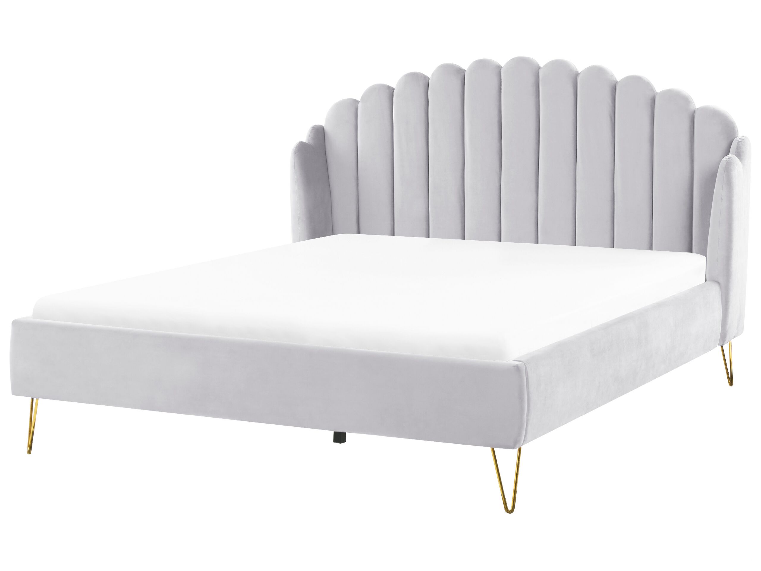 Velvet EU Super King Size Bed Grey AMBILLOU - Gemini Interiors