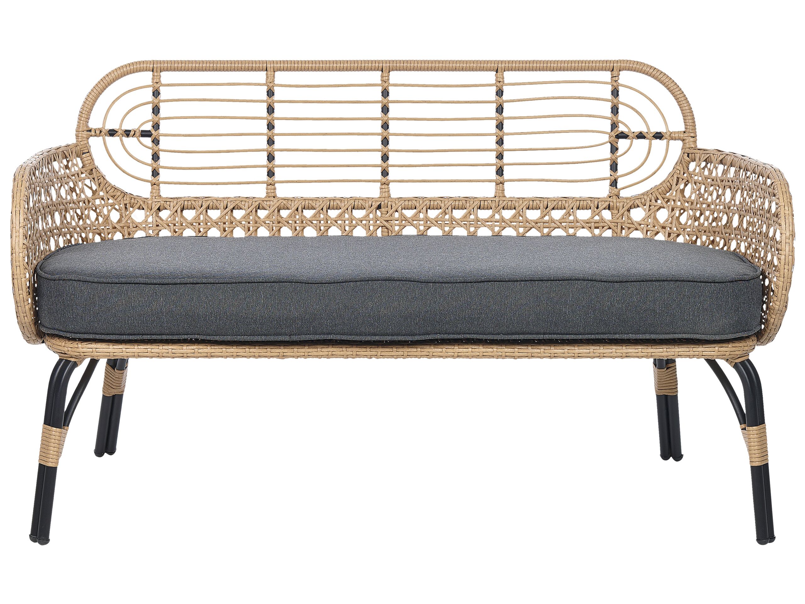 2 Seater PE Rattan Sofa Natural PRATELLO - Gemini Interiors