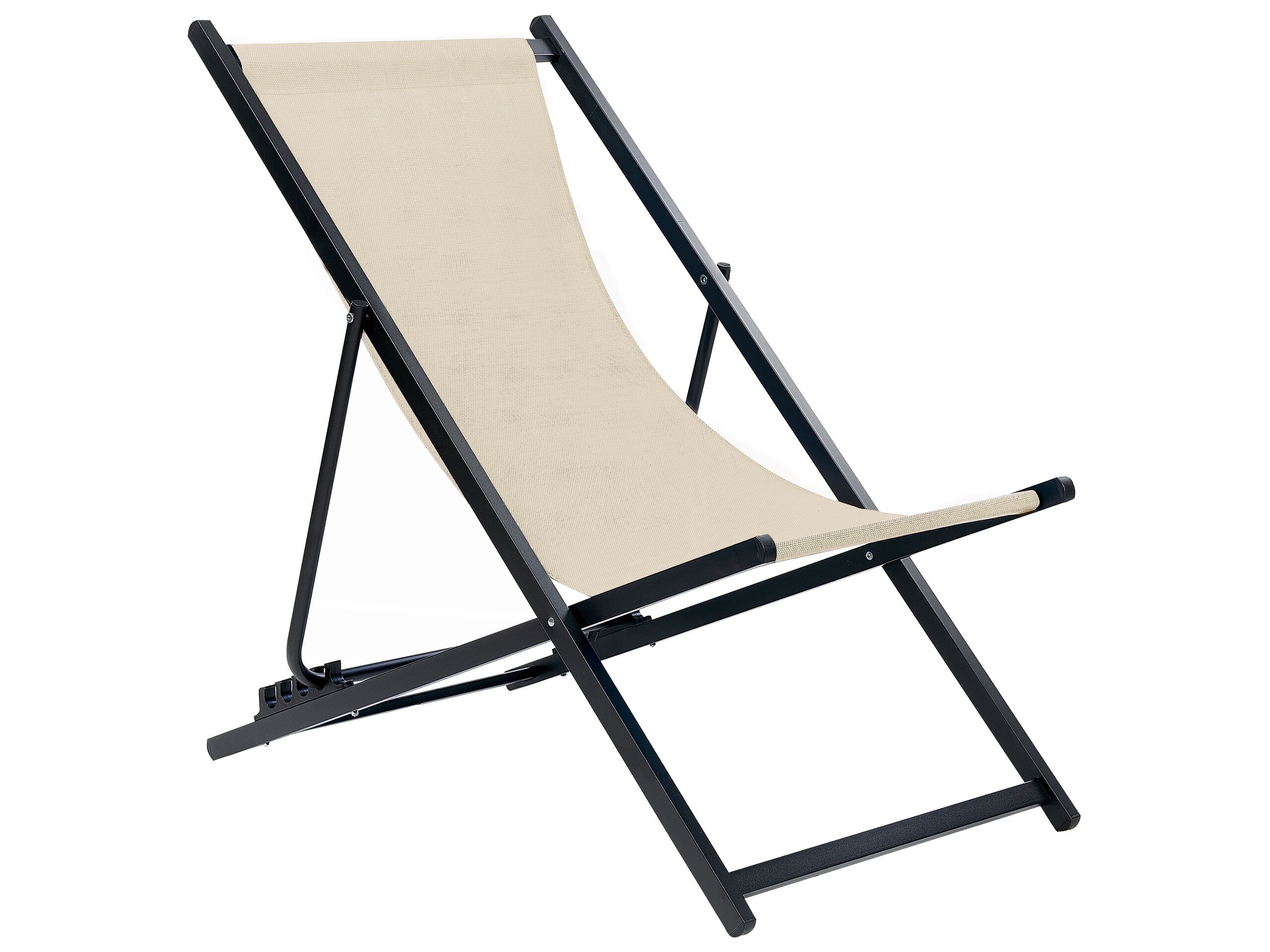 Folding Deck Chair Beige LOCRI II - Gemini Interiors