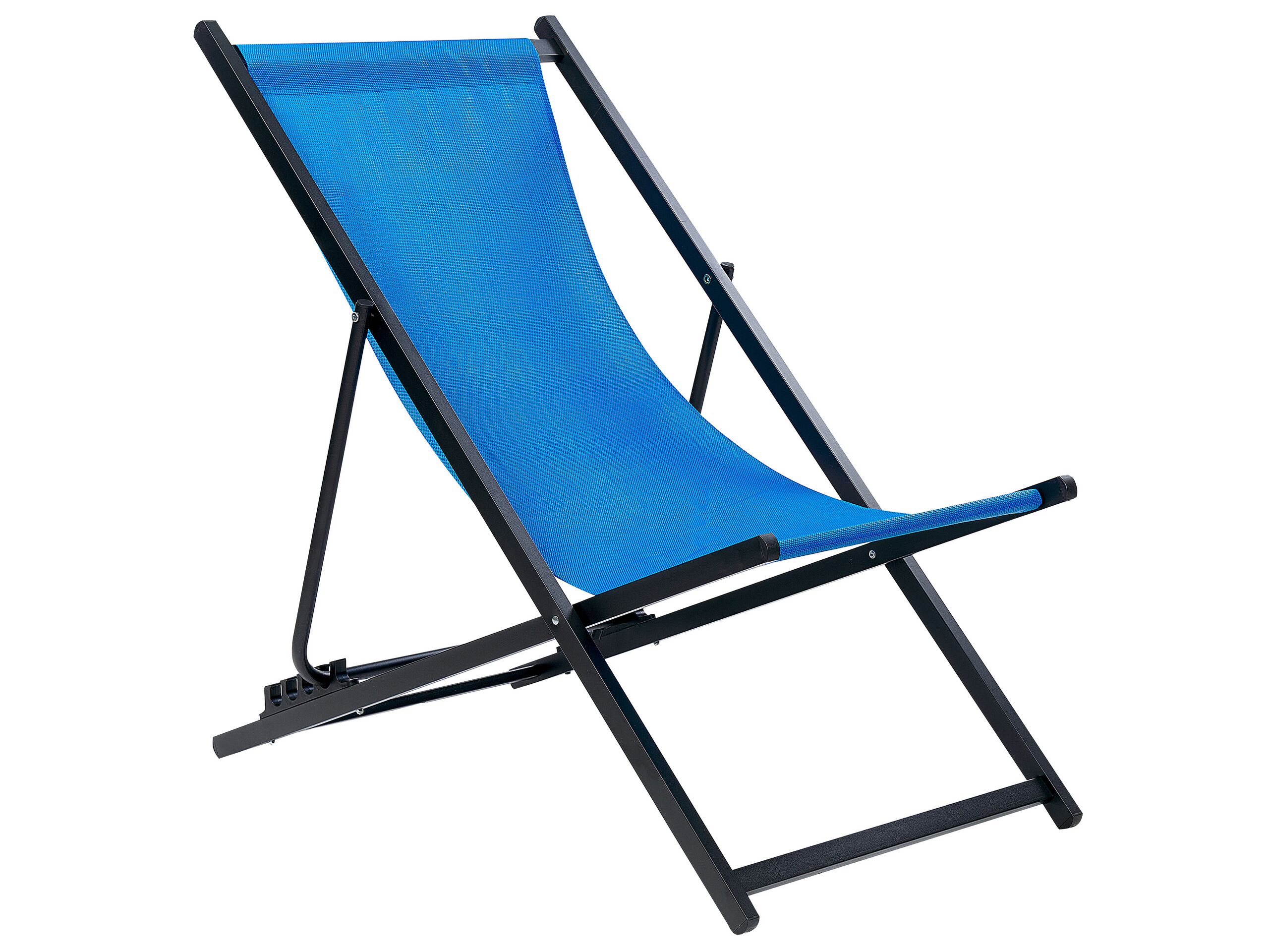 Folding Deck Chair Blue and Black LOCRI II - Gemini Interiors