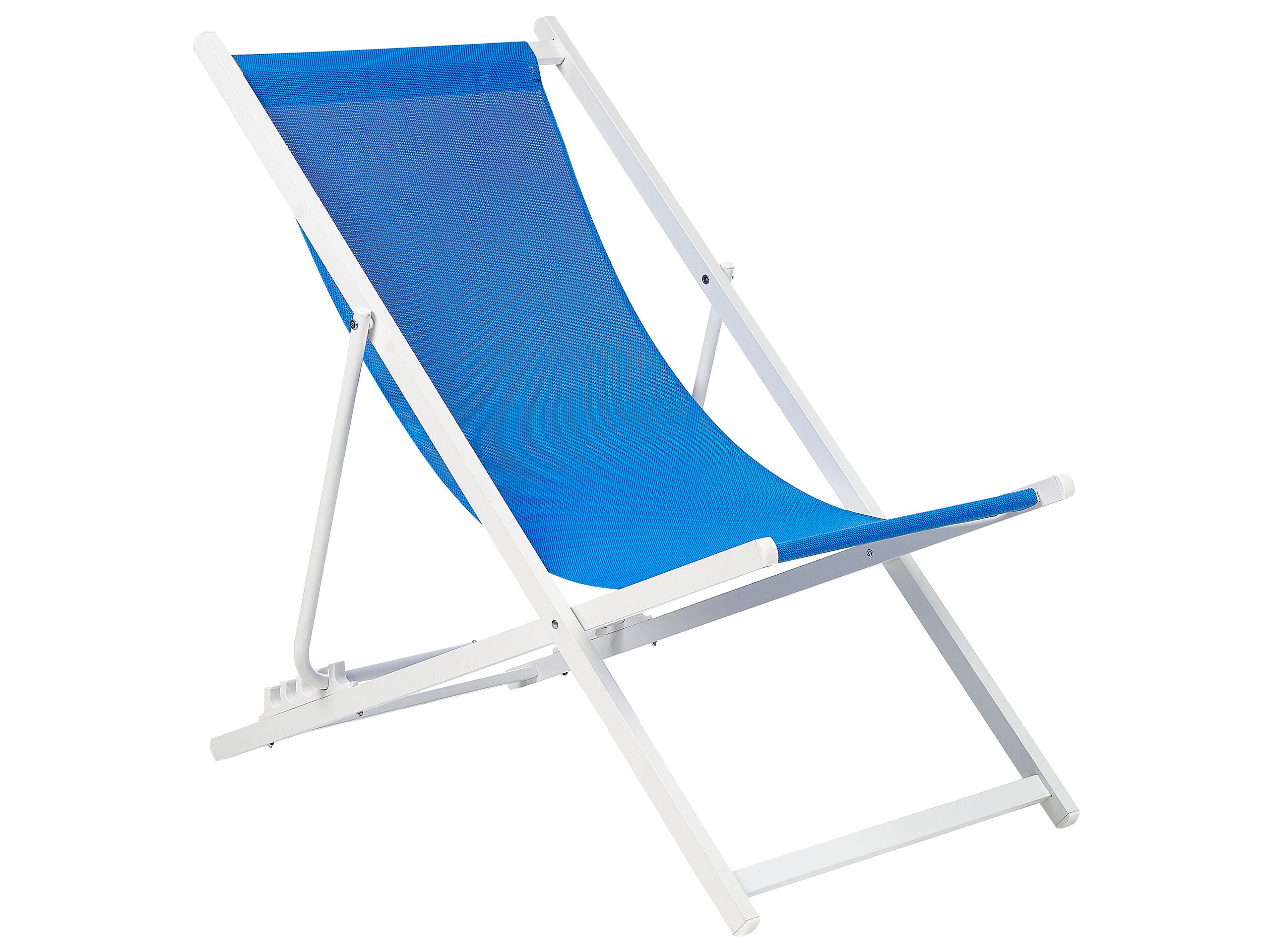 Folding Deck Chair Blue and White LOCRI II - Gemini Interiors