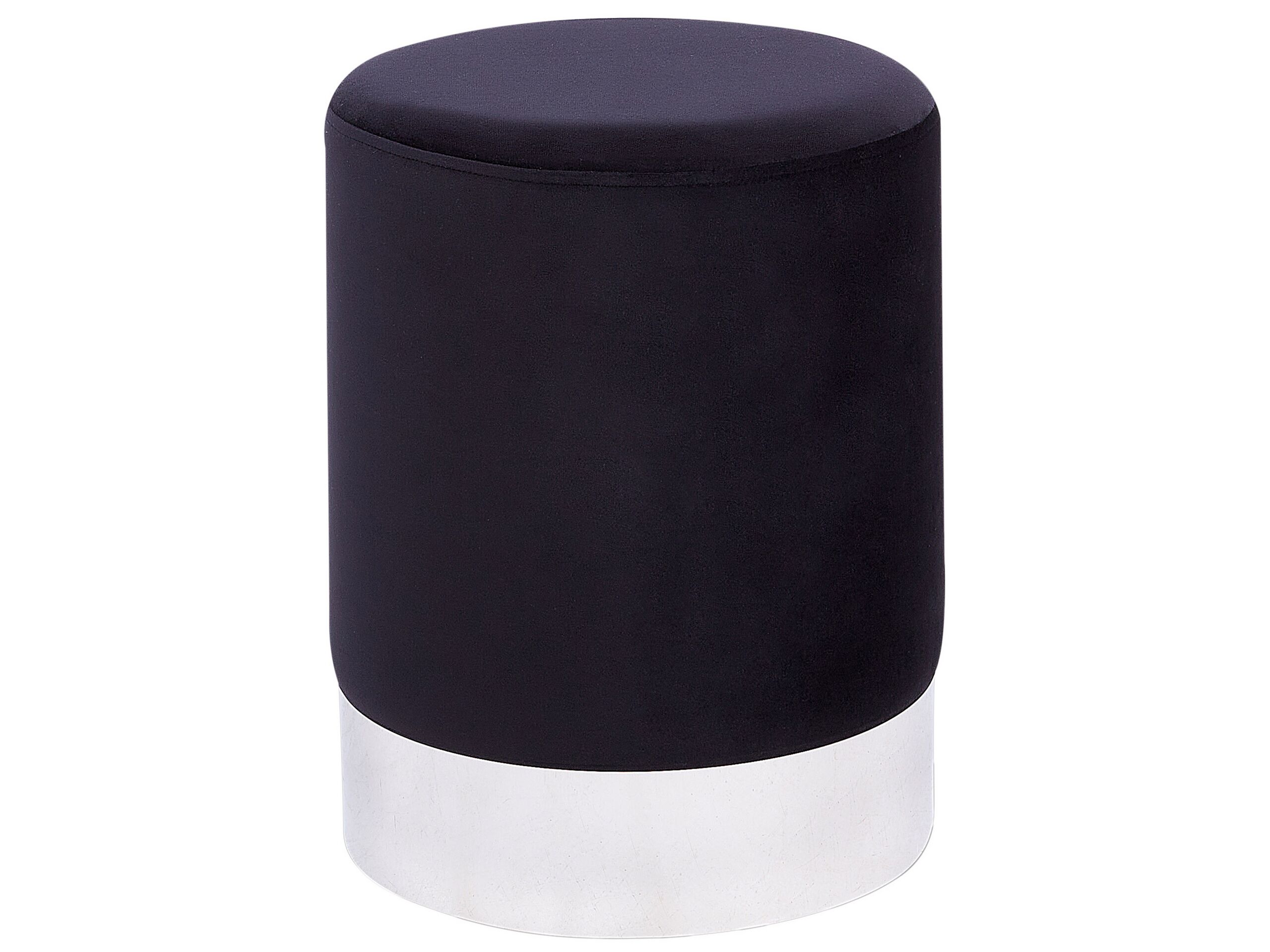 Velvet Pouffe Black BRIGITTE - Gemini Interiors