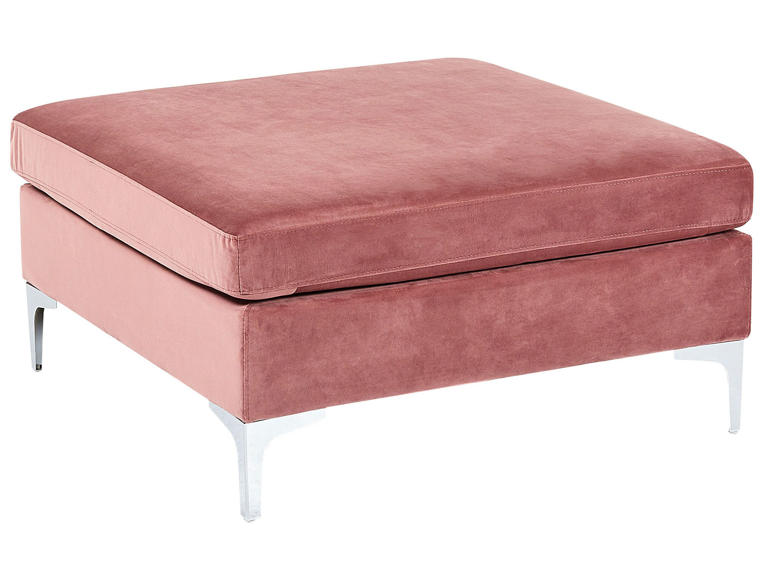Velvet Ottoman Pink EVJA - Gemini Interiors
