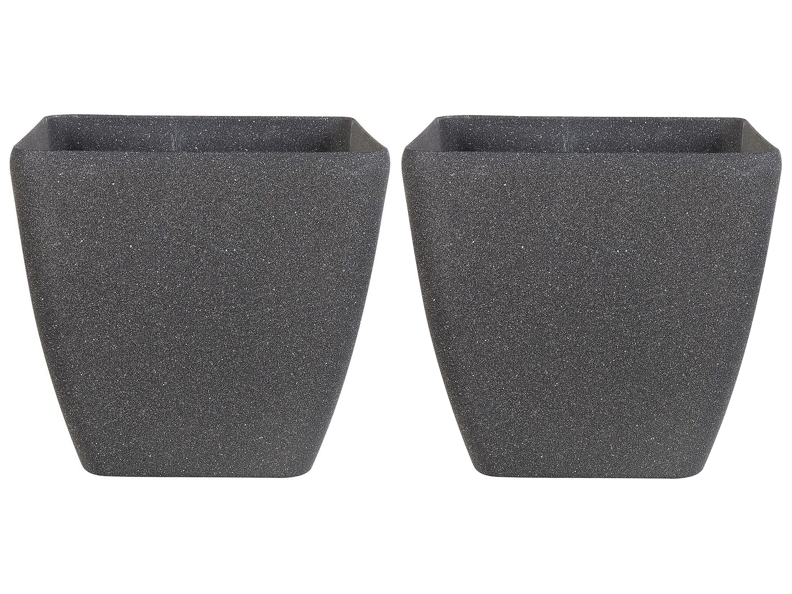 Set of 2 Plant Pots 49 x 49 x 49 cm Grey ZELI - Gemini Interiors