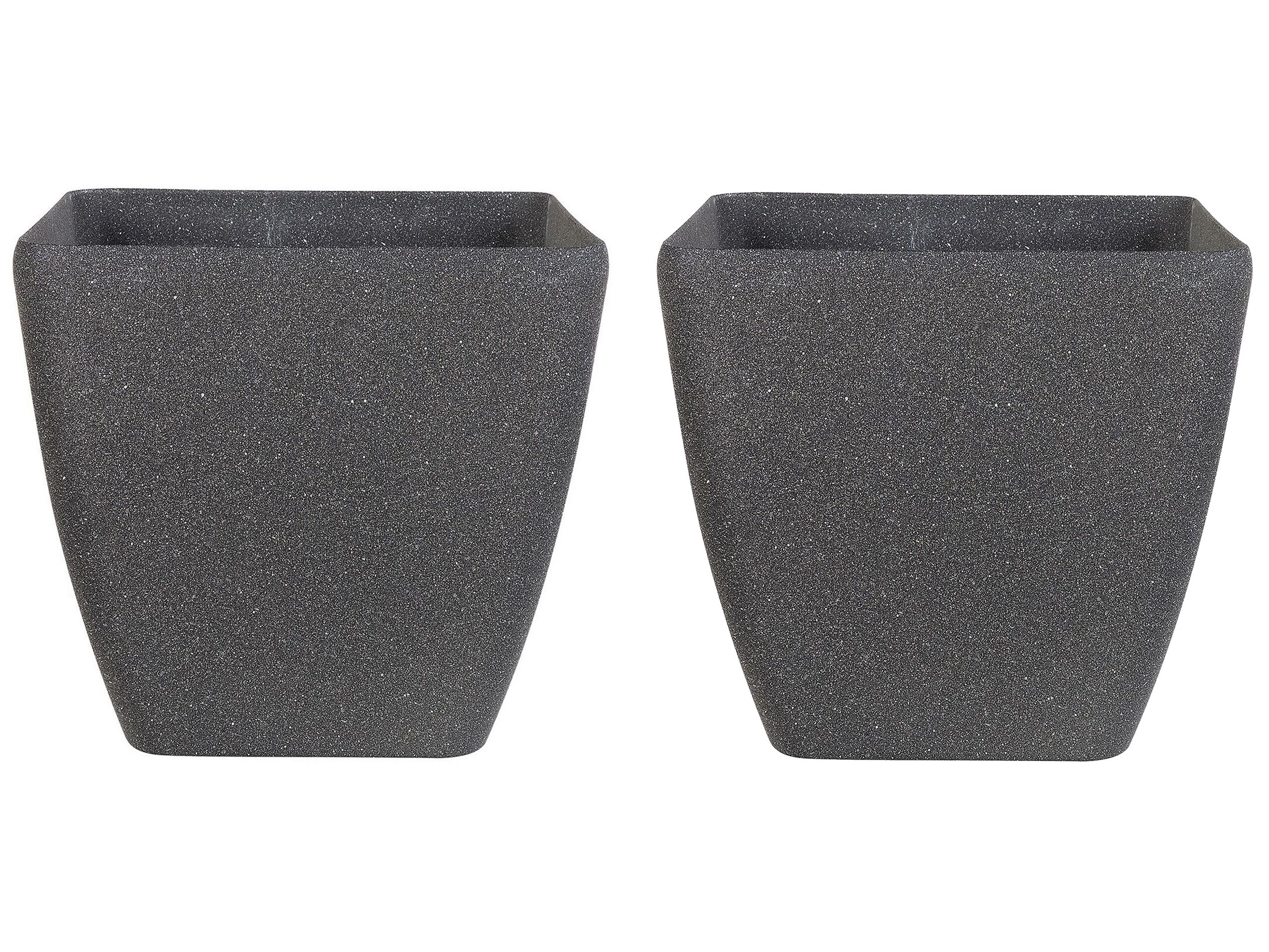 Set of 2 Plant Pots 42 x 42 x 42 cm Grey ZELI - Gemini Interiors