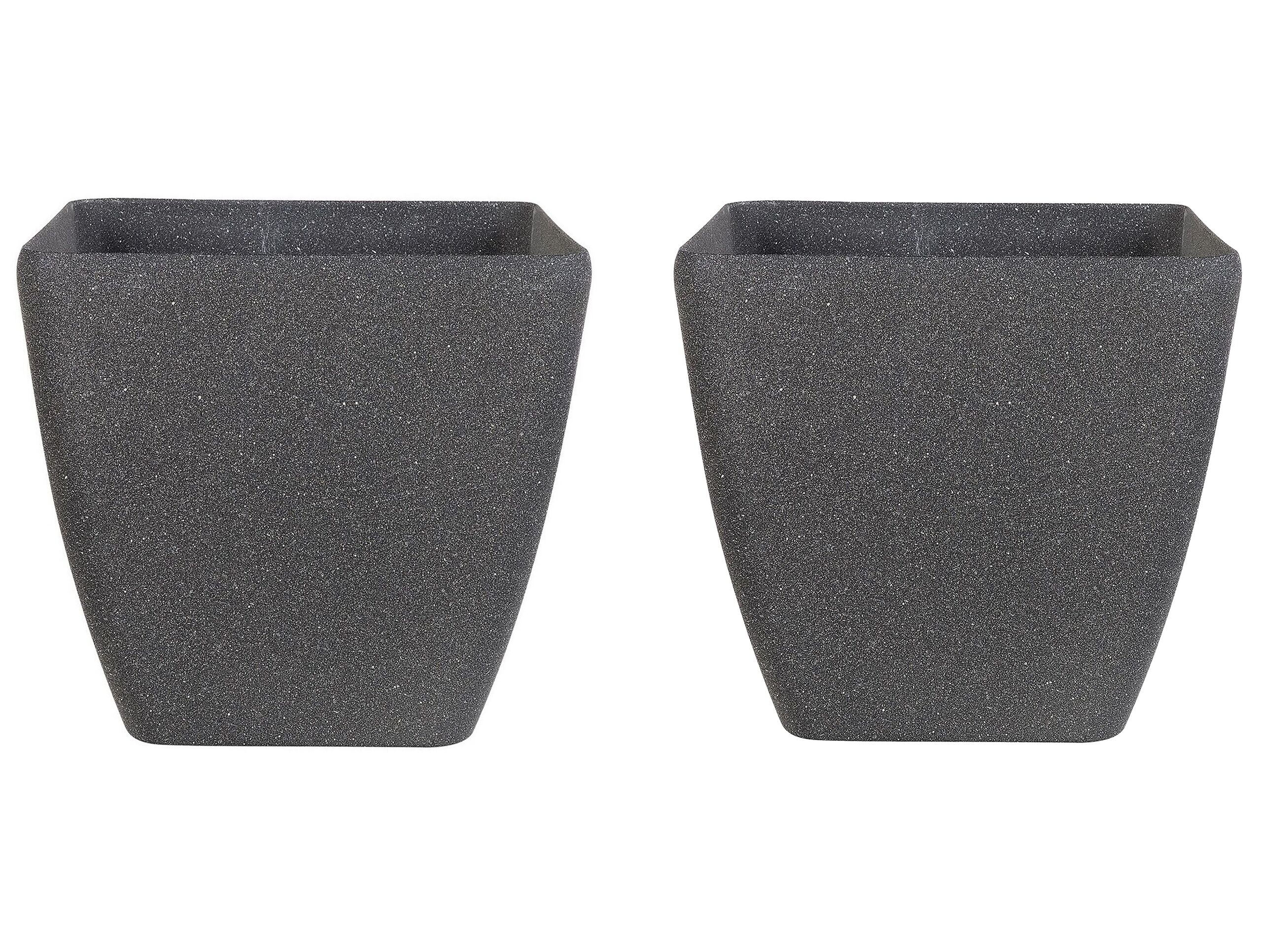 Set of 2 Plant Pots 34 x 34 x 34 cm Grey ZELI - Gemini Interiors