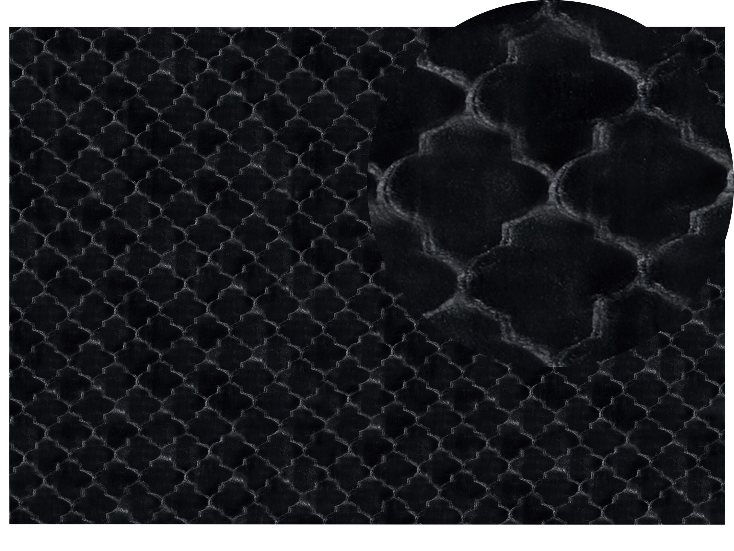 Faux Rabbit Fur Rug 160x230cm Black - Gemini Interiors