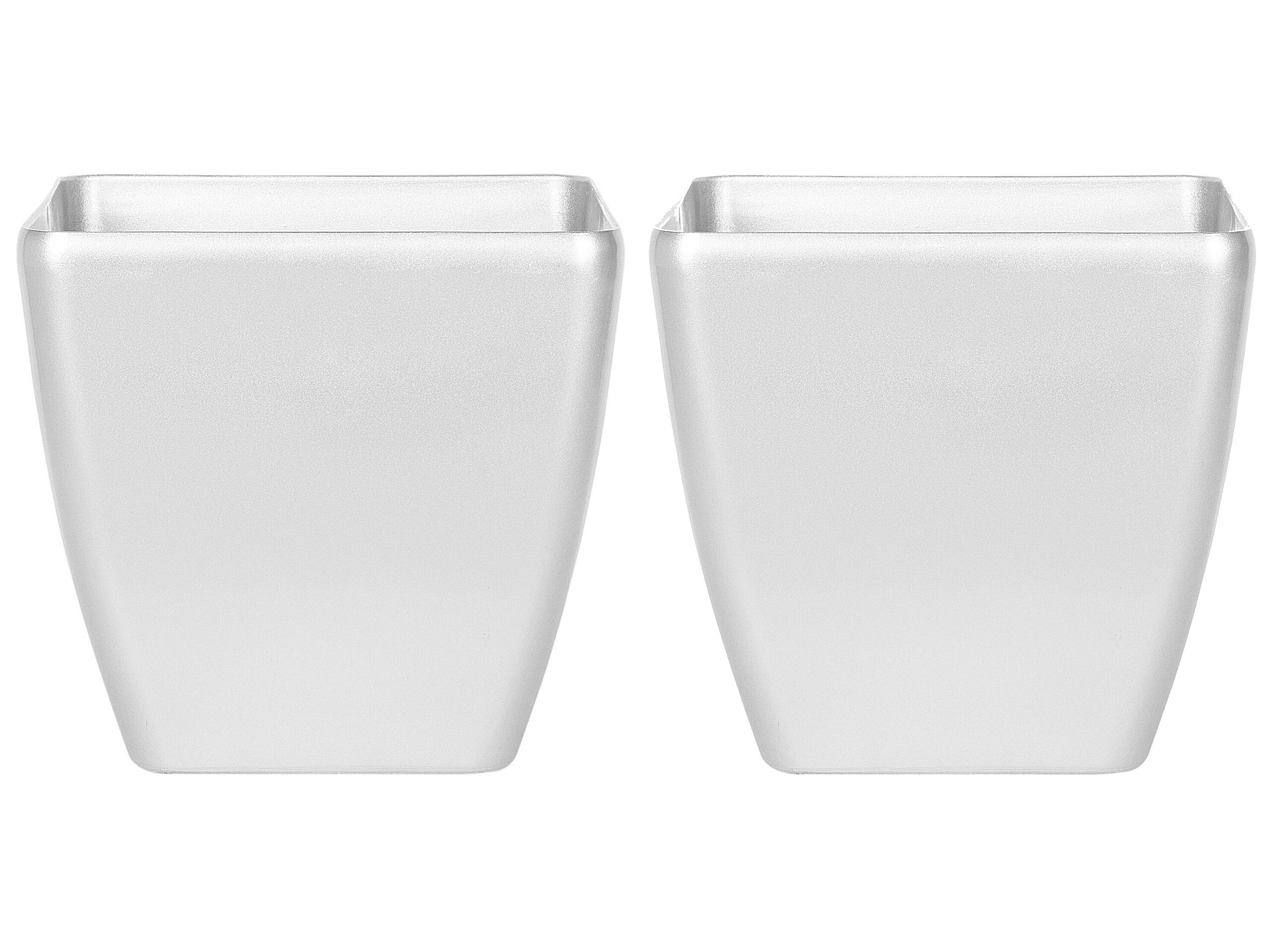 Set of 2 Plant Pots 50 x 50 x 48 cm Silver ASTRAS - Gemini Interiors
