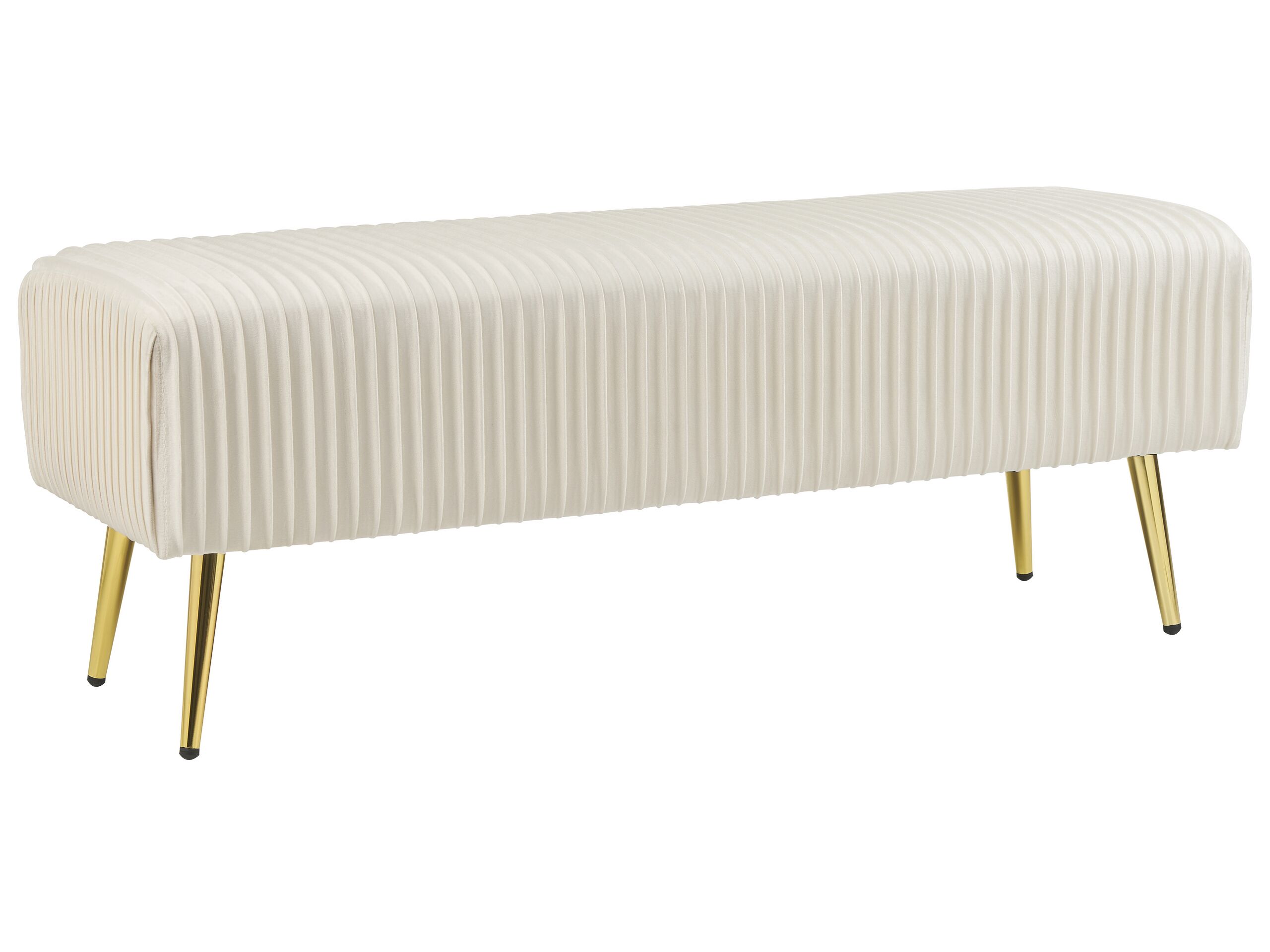 Velvet Bedroom Bench Cream PATERSON - Gemini Interiors