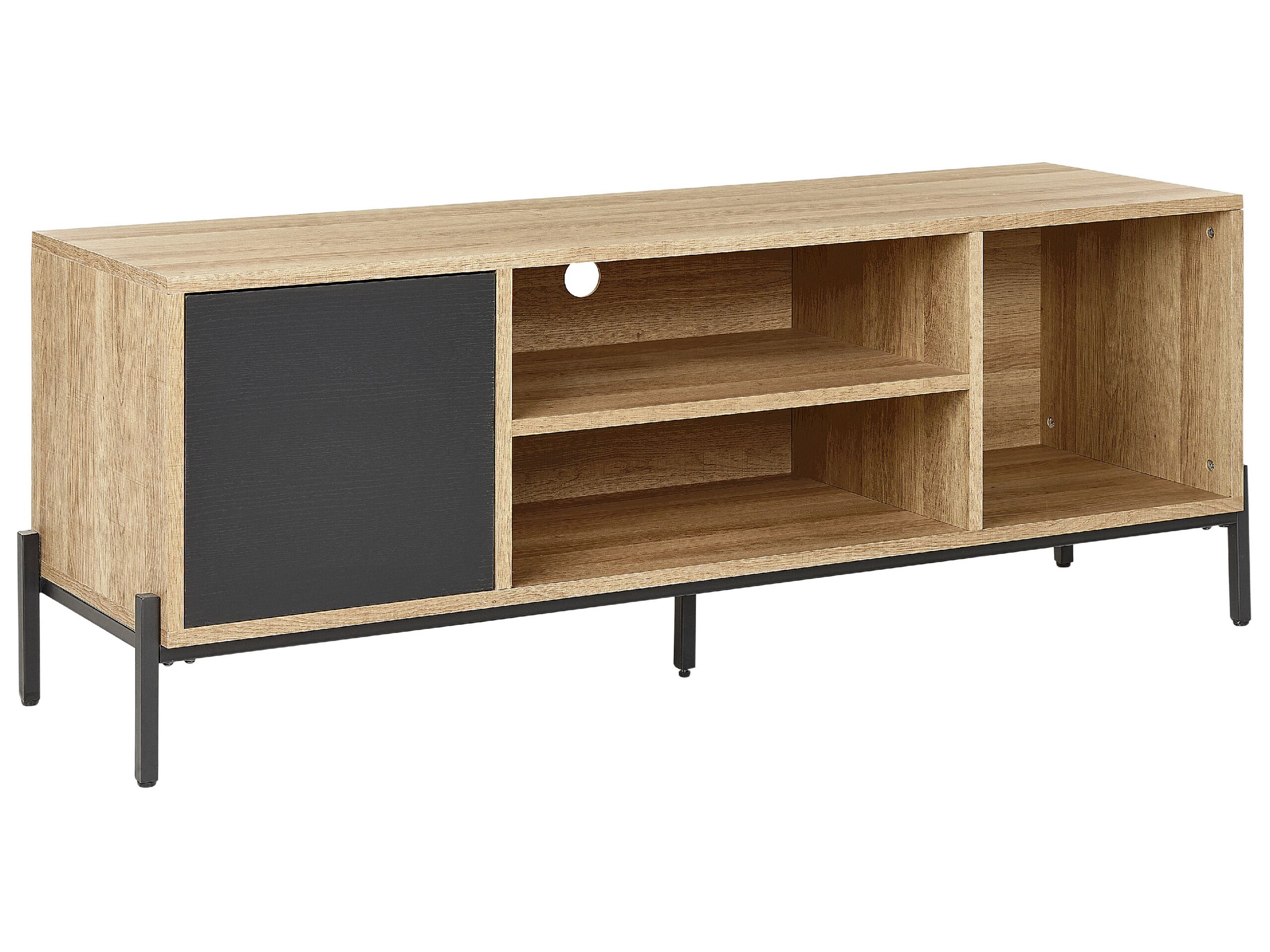 TV Stand Light Wood and Grey MOINES - Gemini Interiors