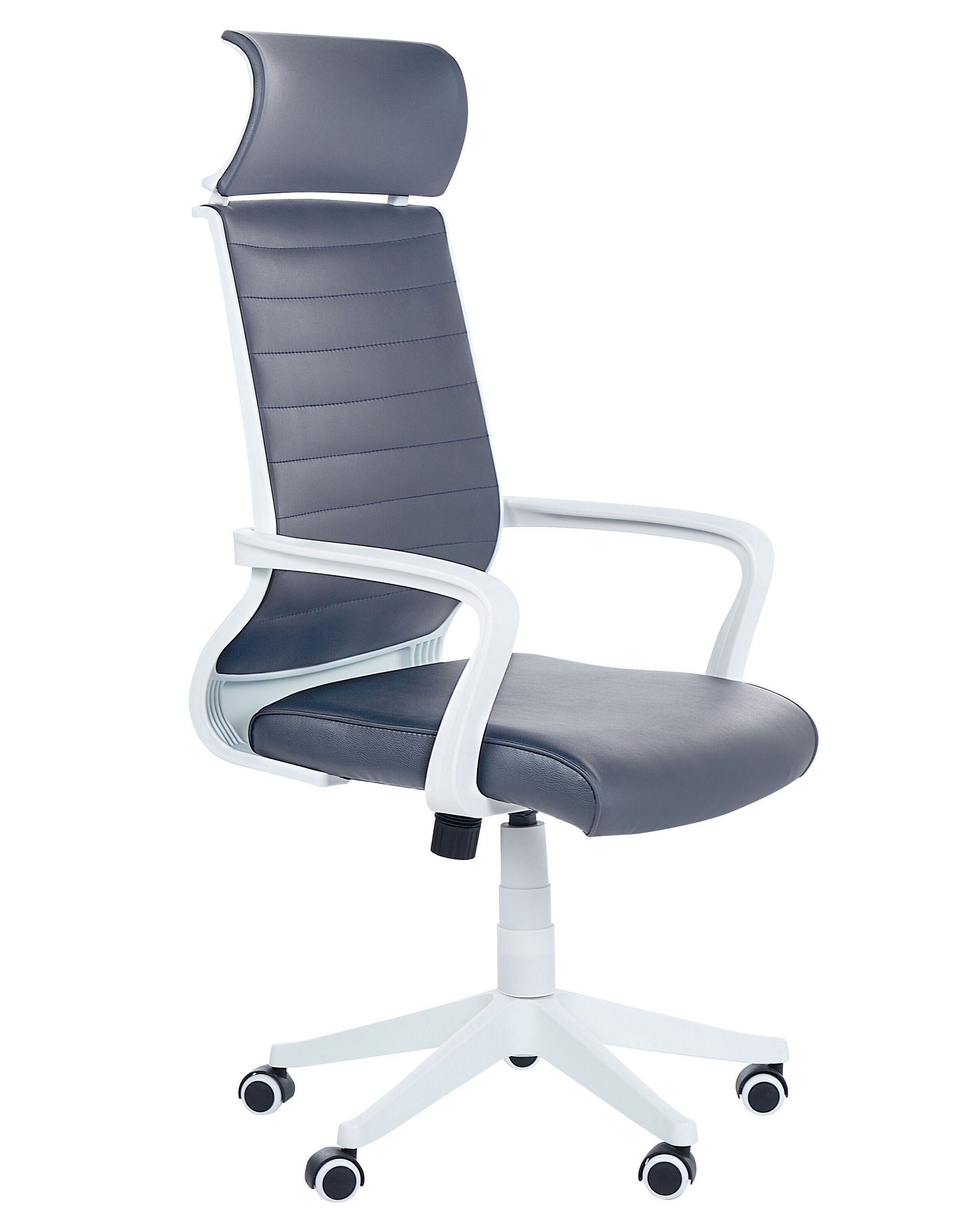Faux Leather Swivel Office Chair Grey LEADER - Gemini Interiors