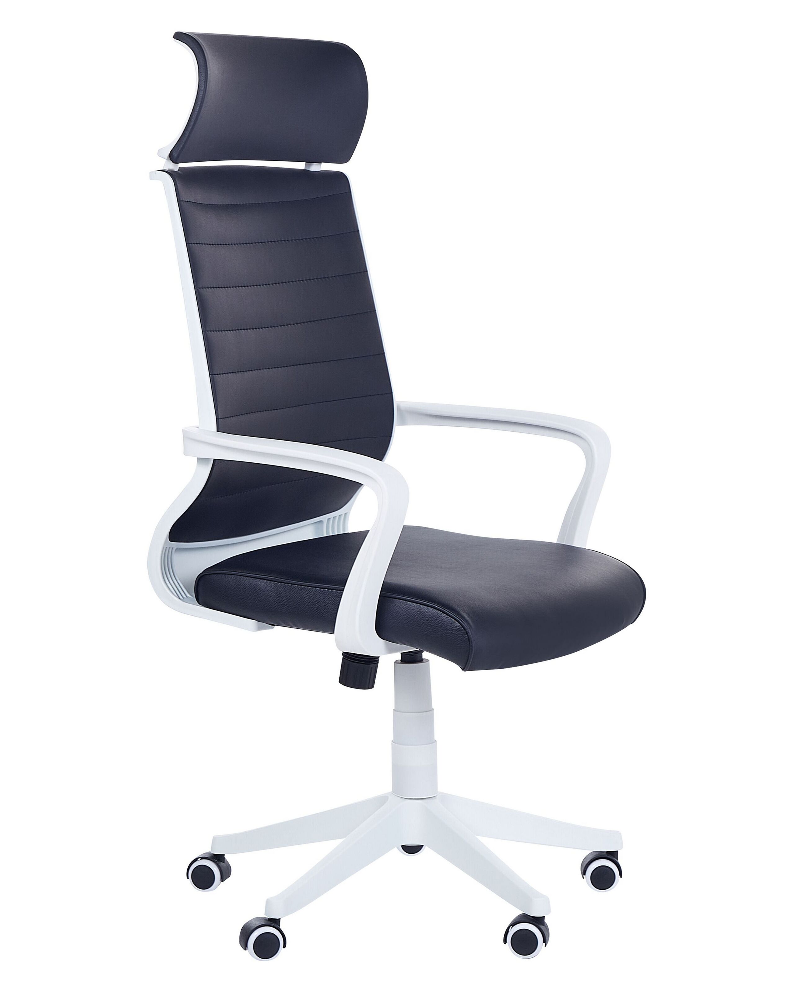 Faux Leather Swivel Office Chair Black LEADER - Gemini Interiors