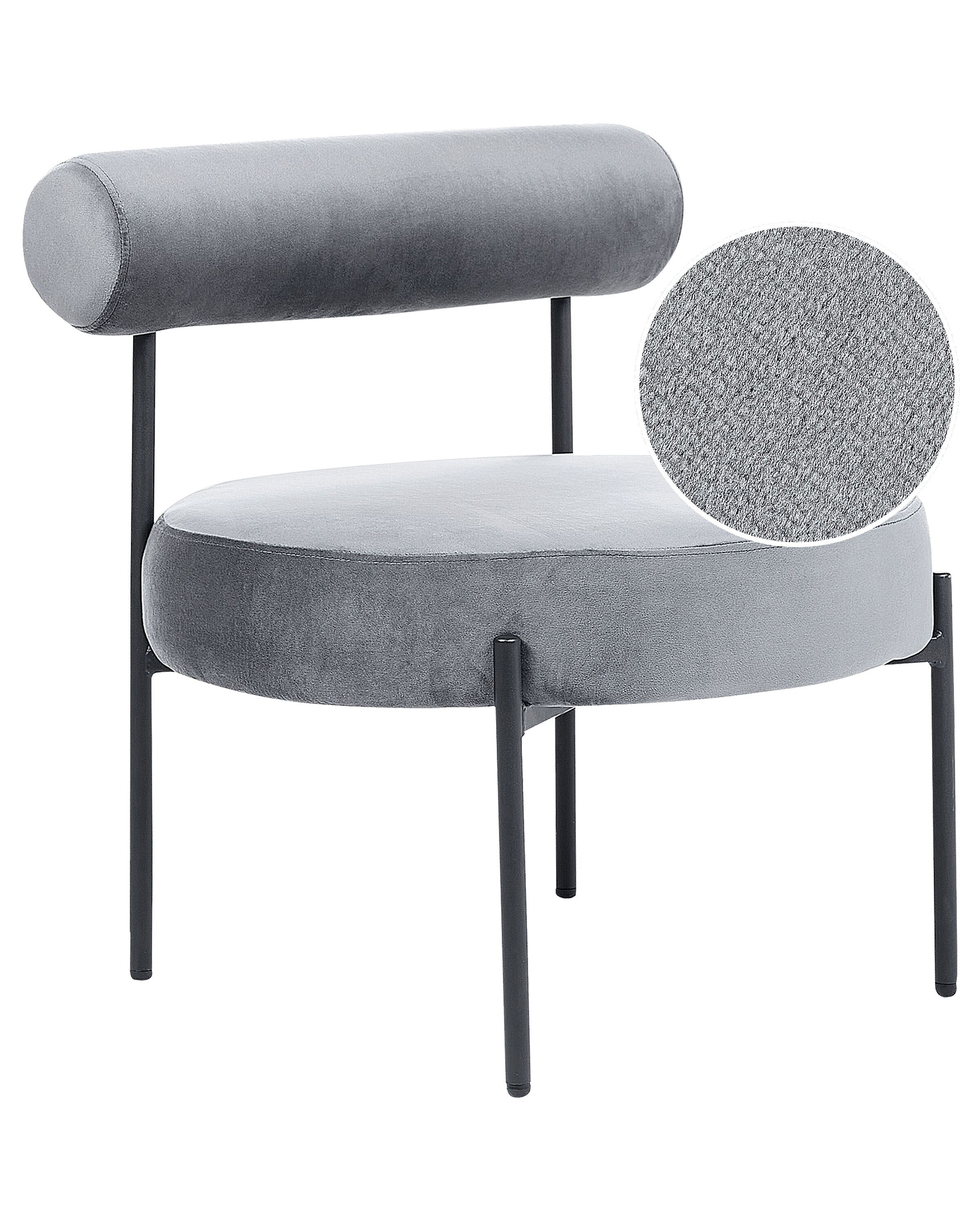 Velvet Accent Chair Grey ALPHA - Gemini Interiors