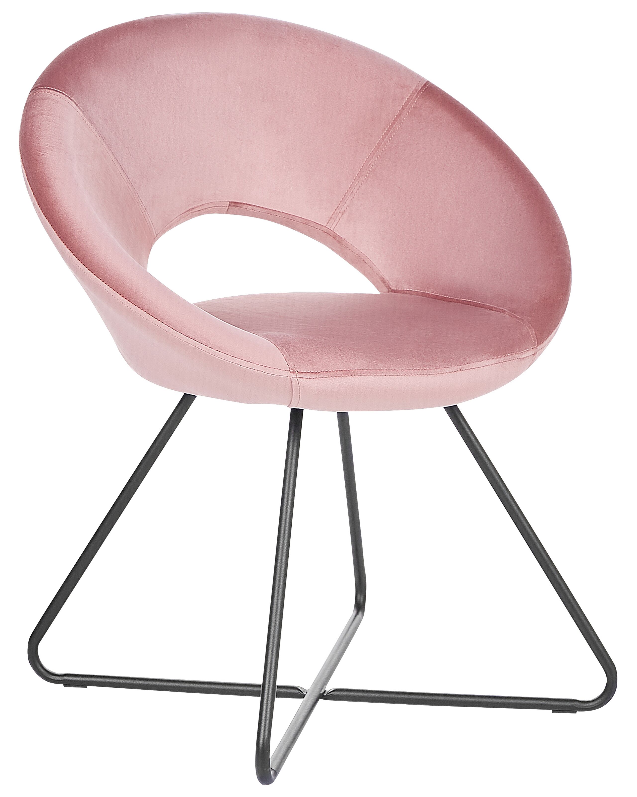 Velvet Accent Chair Pink RACHEL - Gemini Interiors