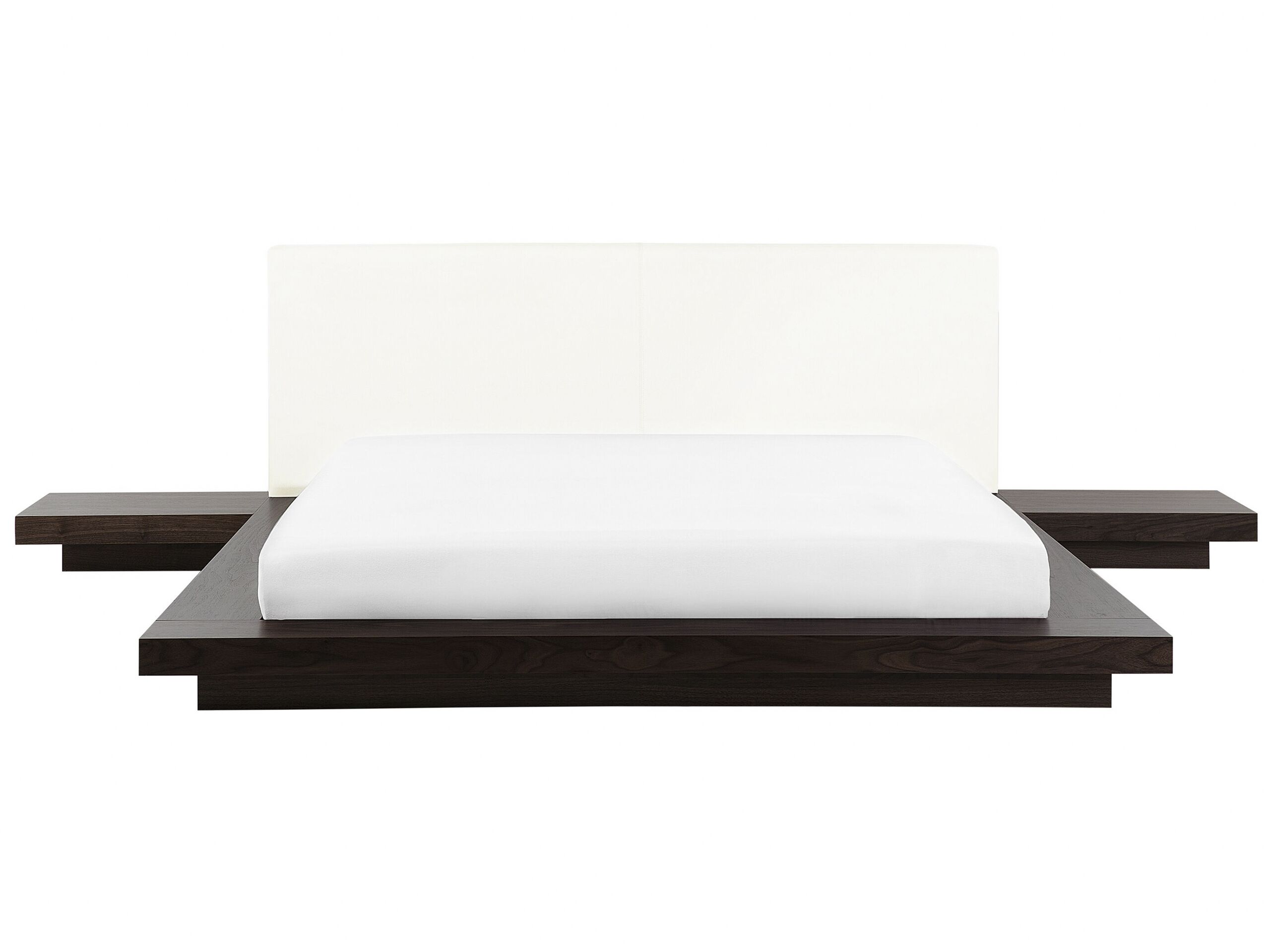 EU Super King Size Bed with Bedside Tables Dark Wood ZEN - Gemini Interiors