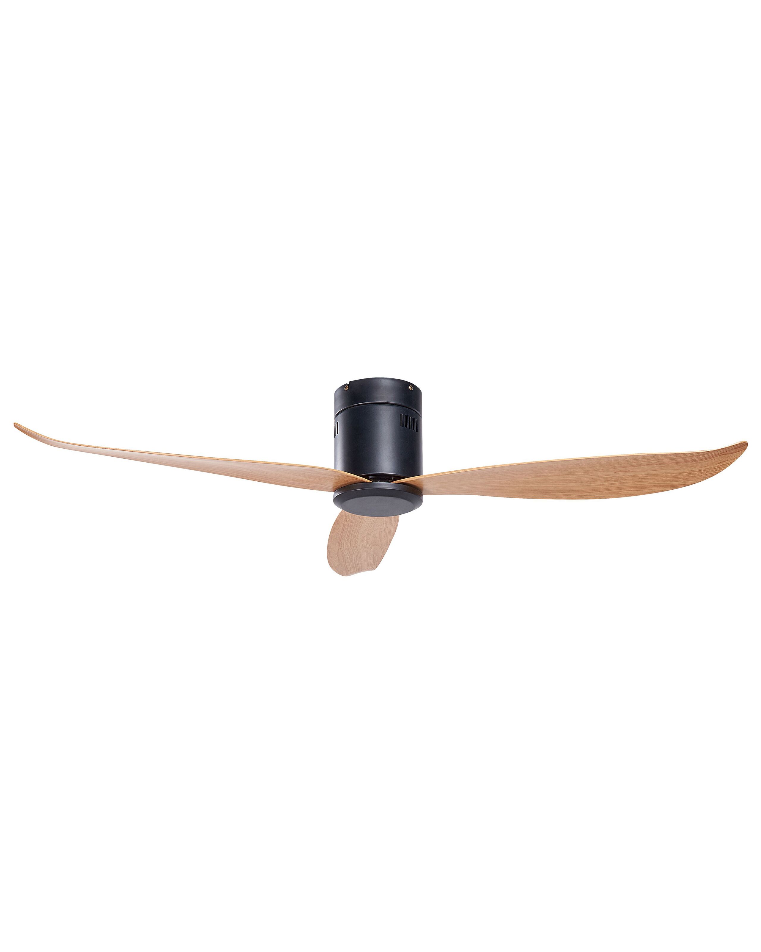Ceiling Fan Black and Light Wood MALAD - Gemini Interiors
